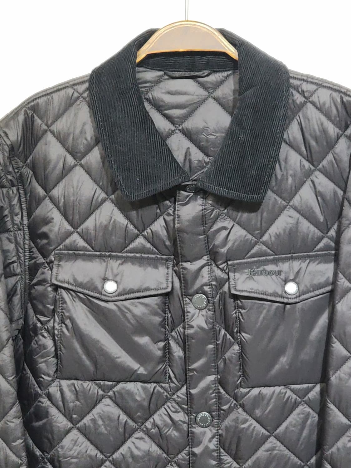 (L) 바버 경량패딩 점퍼 블랙 퀼팅자켓 매장판  상품이미지2