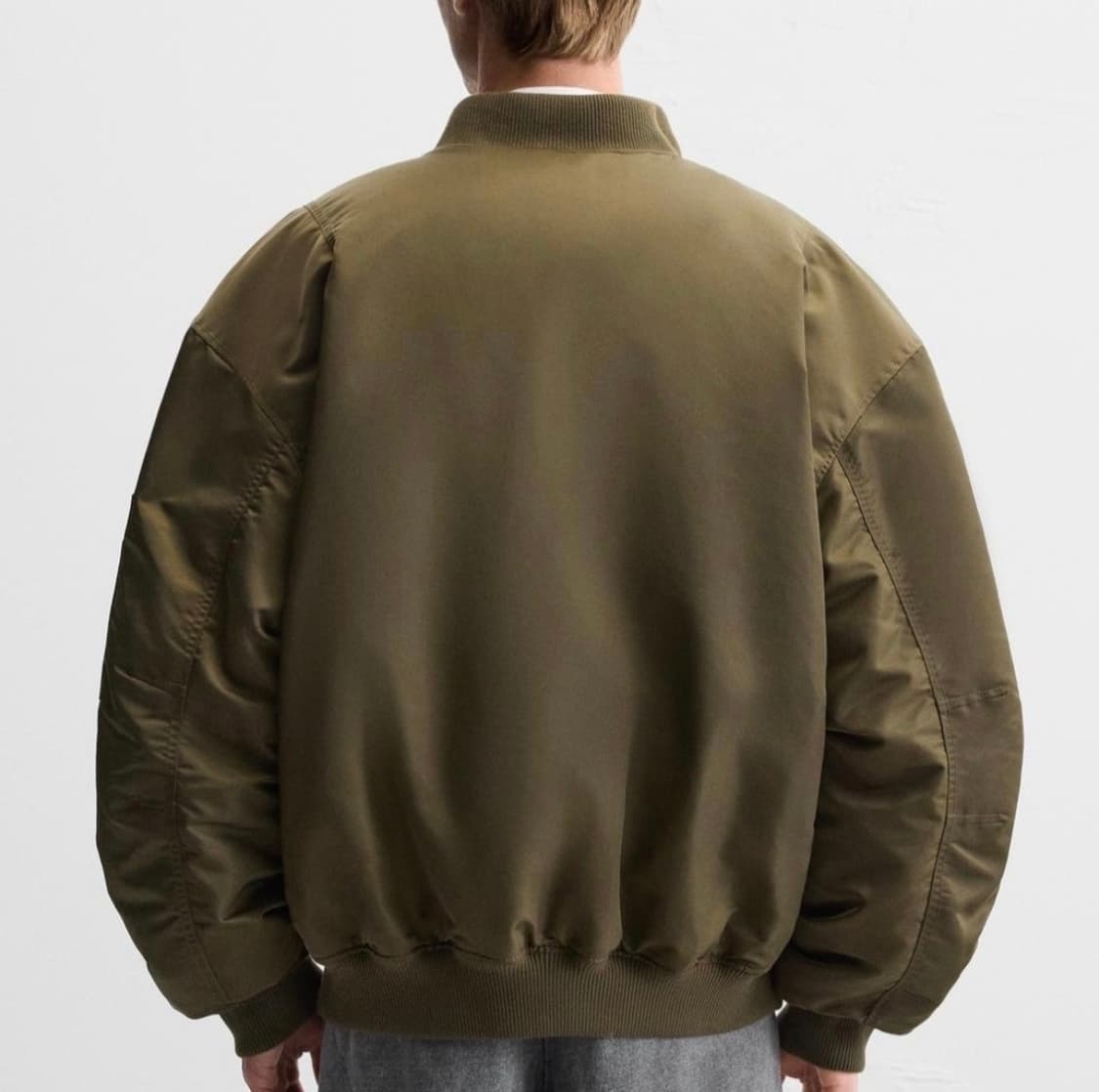 [S] 자라 오버사이즈 핏 봄버 자켓 카키 상품이미지8