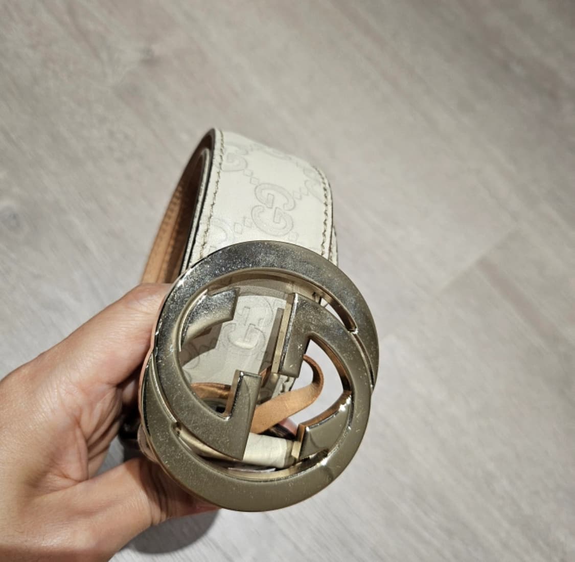 구찌 마몬트 레더 벨트 아이보리 85cm 상품이미지2