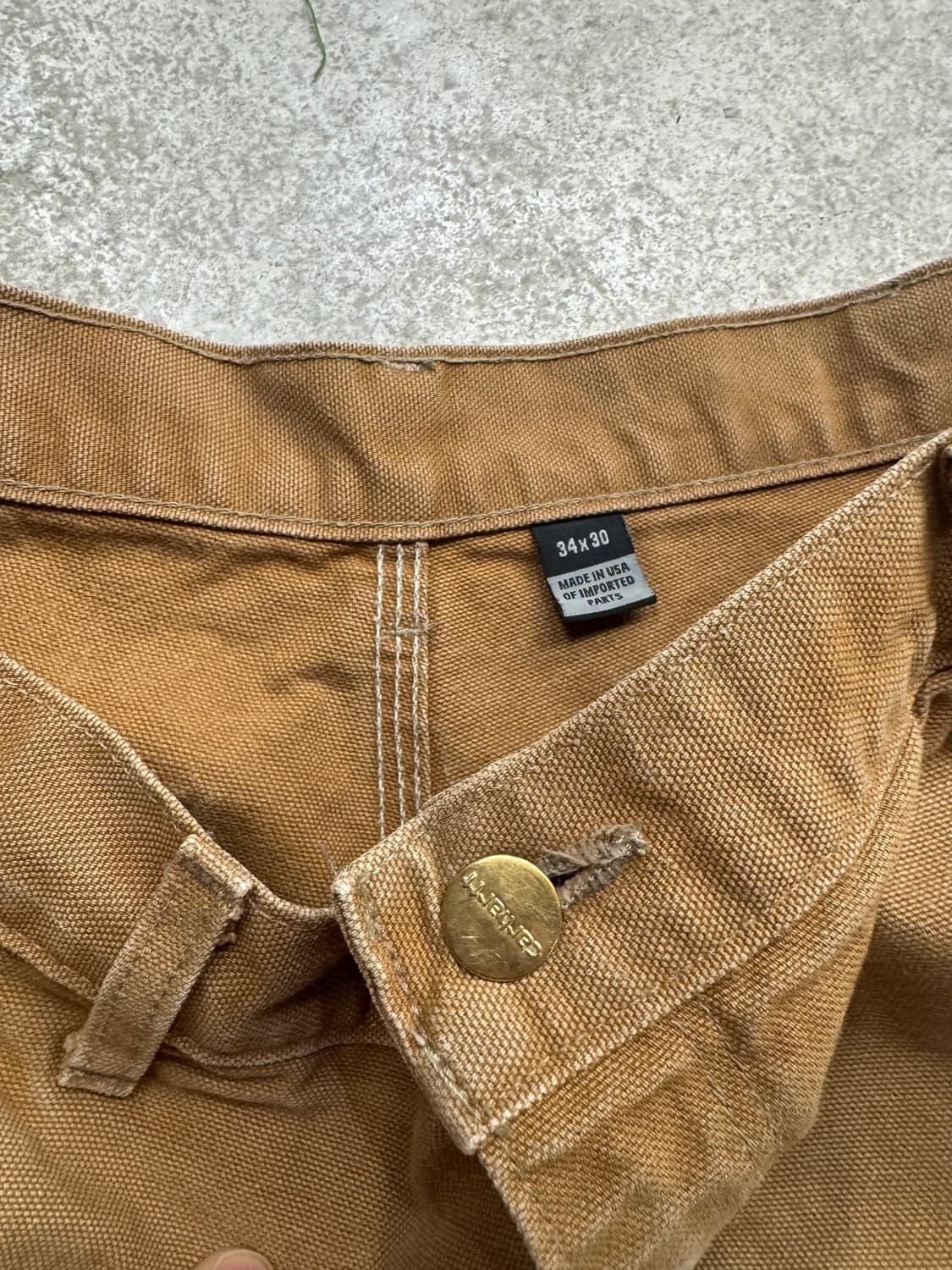 칼하트 B01 BRN 더블니 워크팬츠 USA 상품이미지3