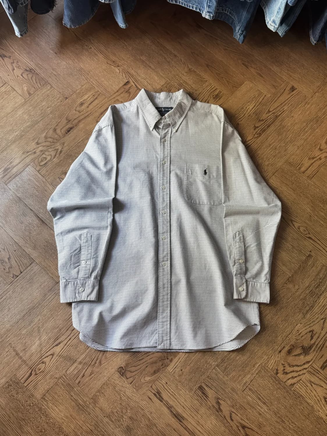 [2XL]90s 폴로 랄프로렌 Big Shirt 그래프체크 옥스포드 셔츠 상품이미지1