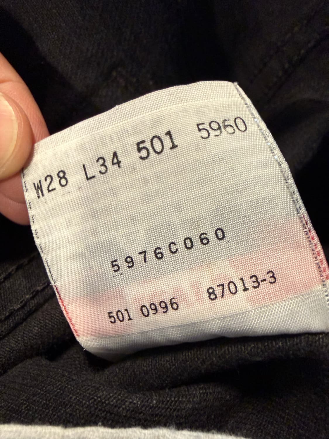 28 리바이스 1996년 USA LEVIS 501 블랙 데님 팬츠 상품이미지10