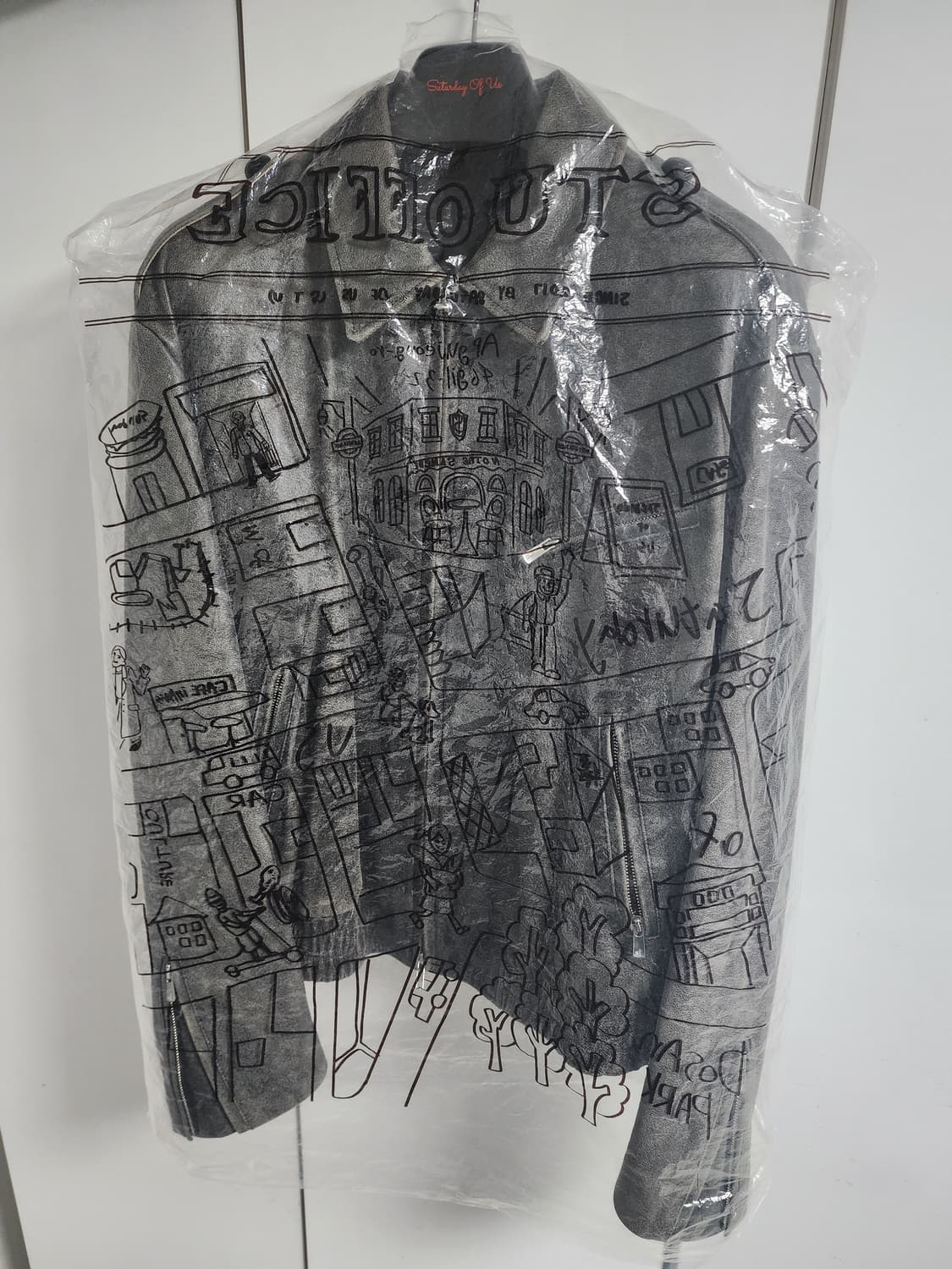 새제품 L) STU 에폴렛 레더 자켓 블랙 상품이미지7