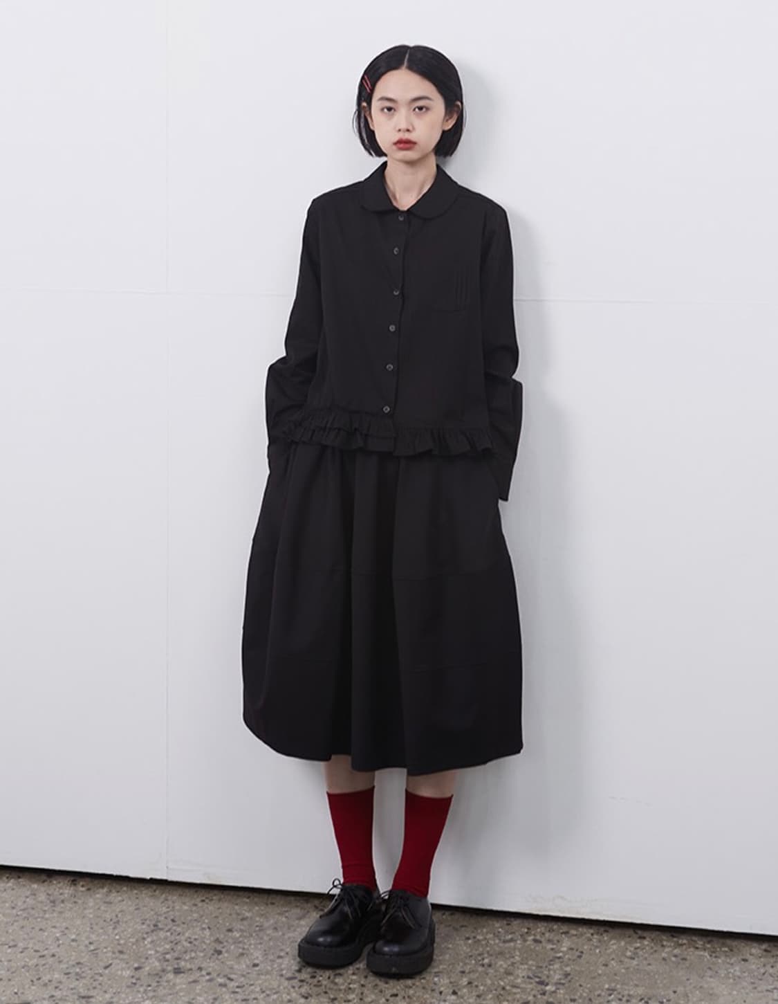 oheshio BALLOON BANDING MIDI SHIRT 상품이미지5
