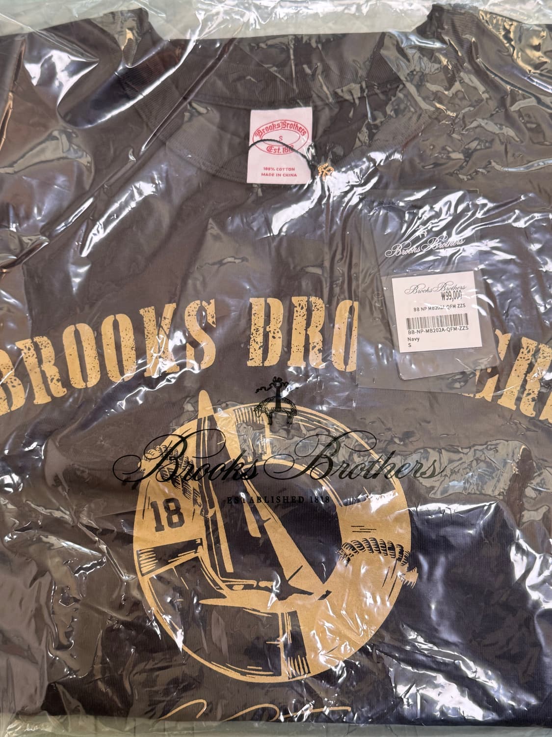 (새상품) 브룩스브라더스 네이비 반팔 티셔츠 S 상품이미지3