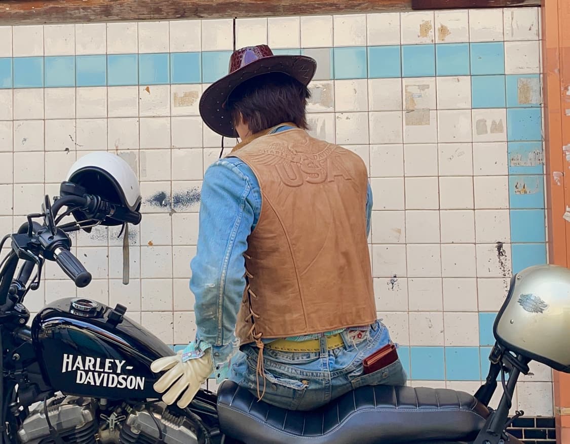 할리데이비슨 빅로고 웨스턴 레더 베스트 상품이미지3