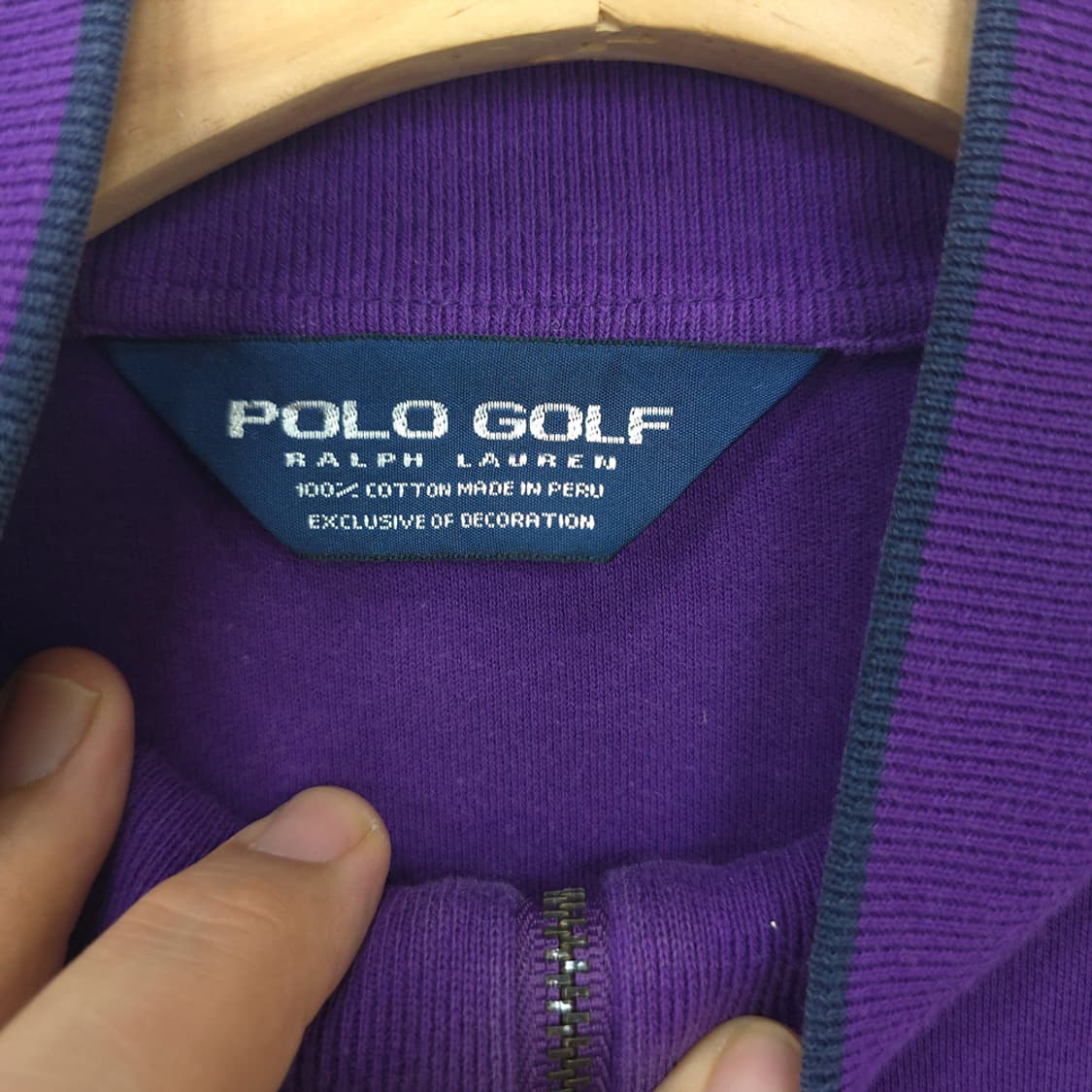 남성 폴로 골프 랄프 로렌 Polo 퍼플 하프집업 M 상품이미지6