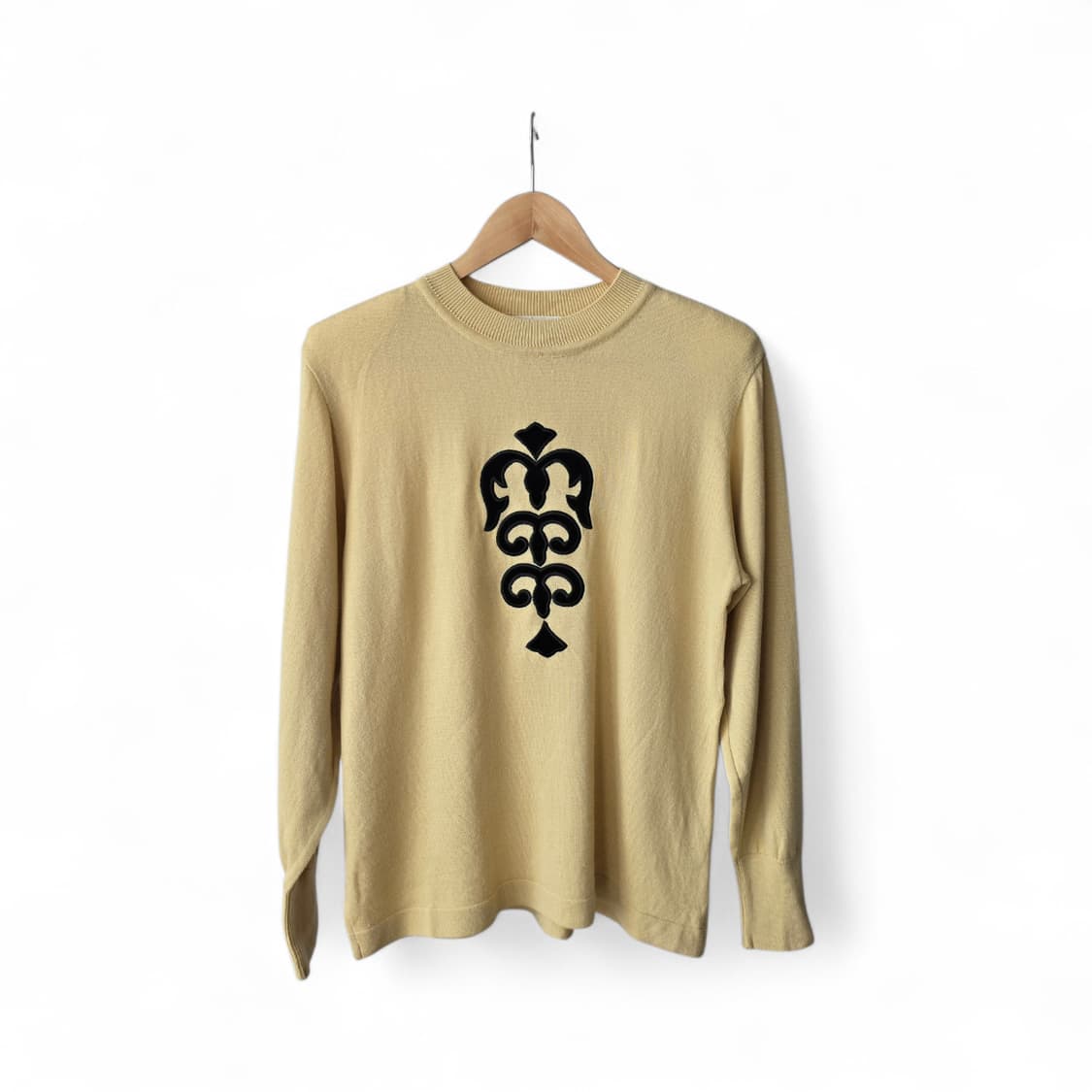 옐로 벨벳 패턴 니트 · 울100% 상품이미지1