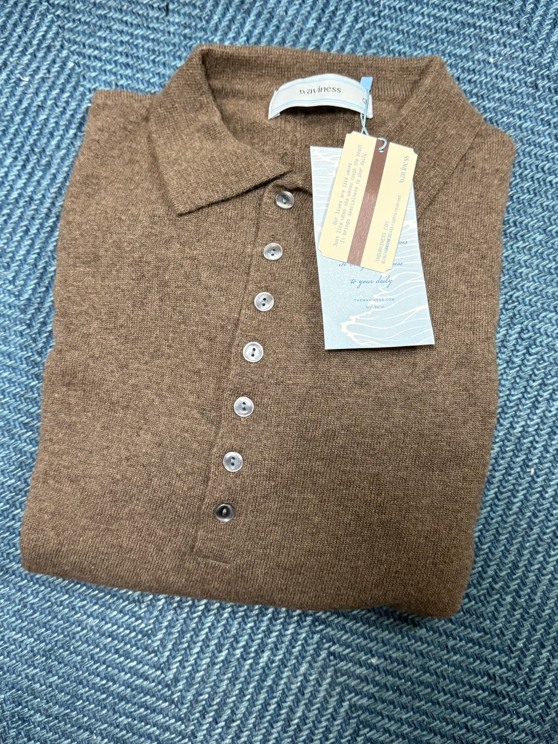 웨이비니스 라이너 블룸 카라 니트 - Brown 3사 새상품 상품이미지2