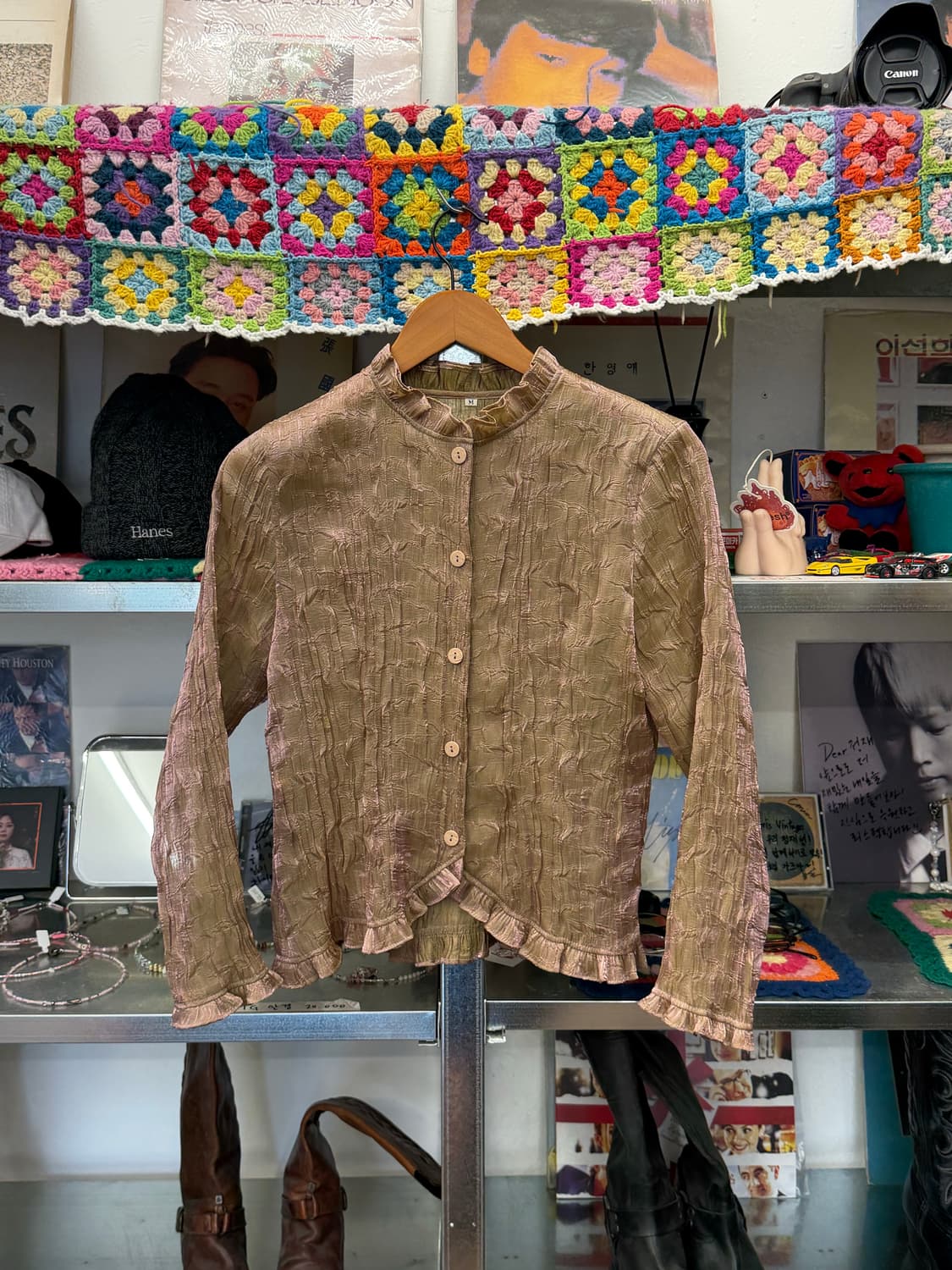 Vintage Sheer Wrinkle Blouse 상품이미지2