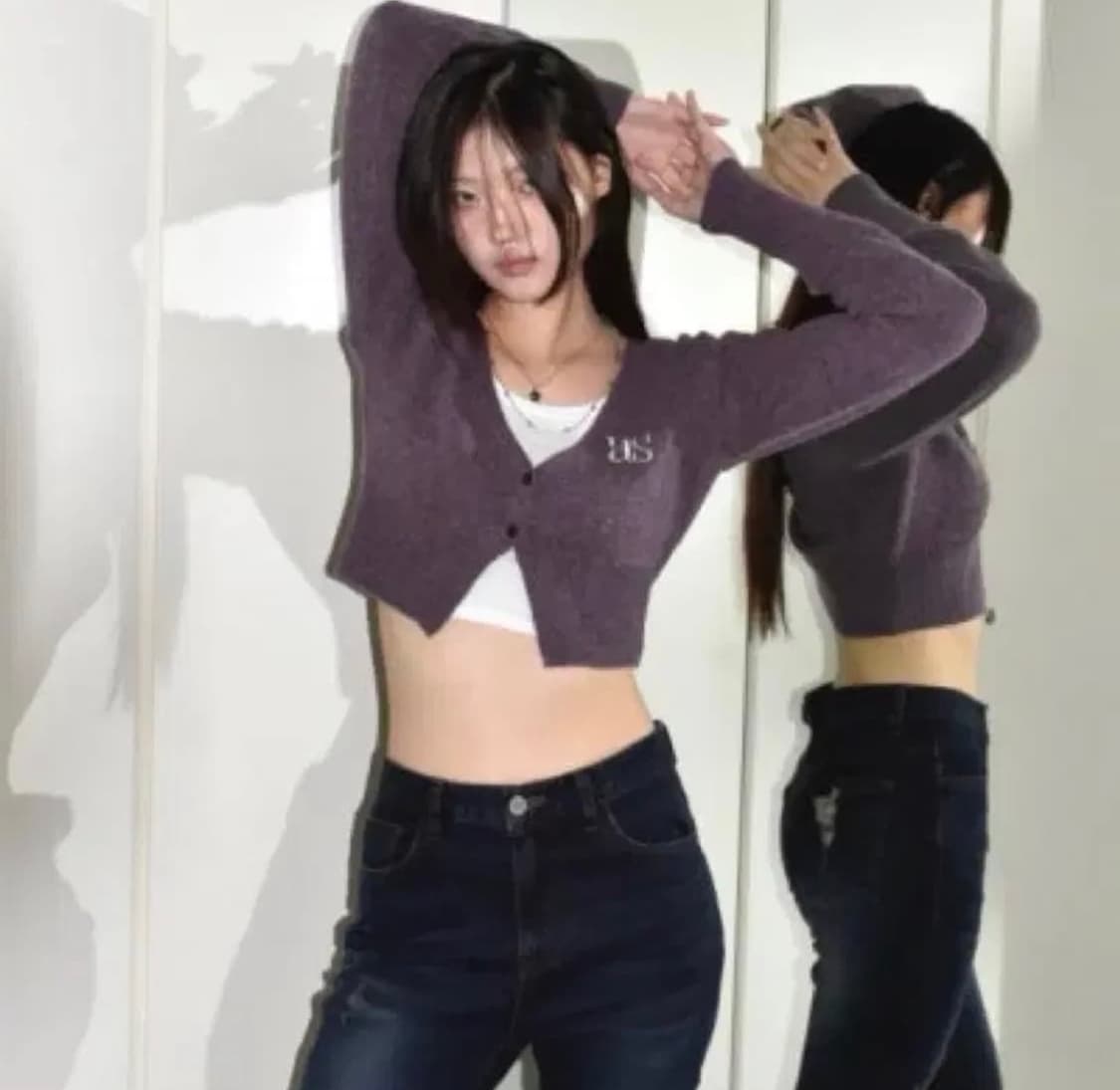 애즈온 가디건 퍼플 상품이미지1