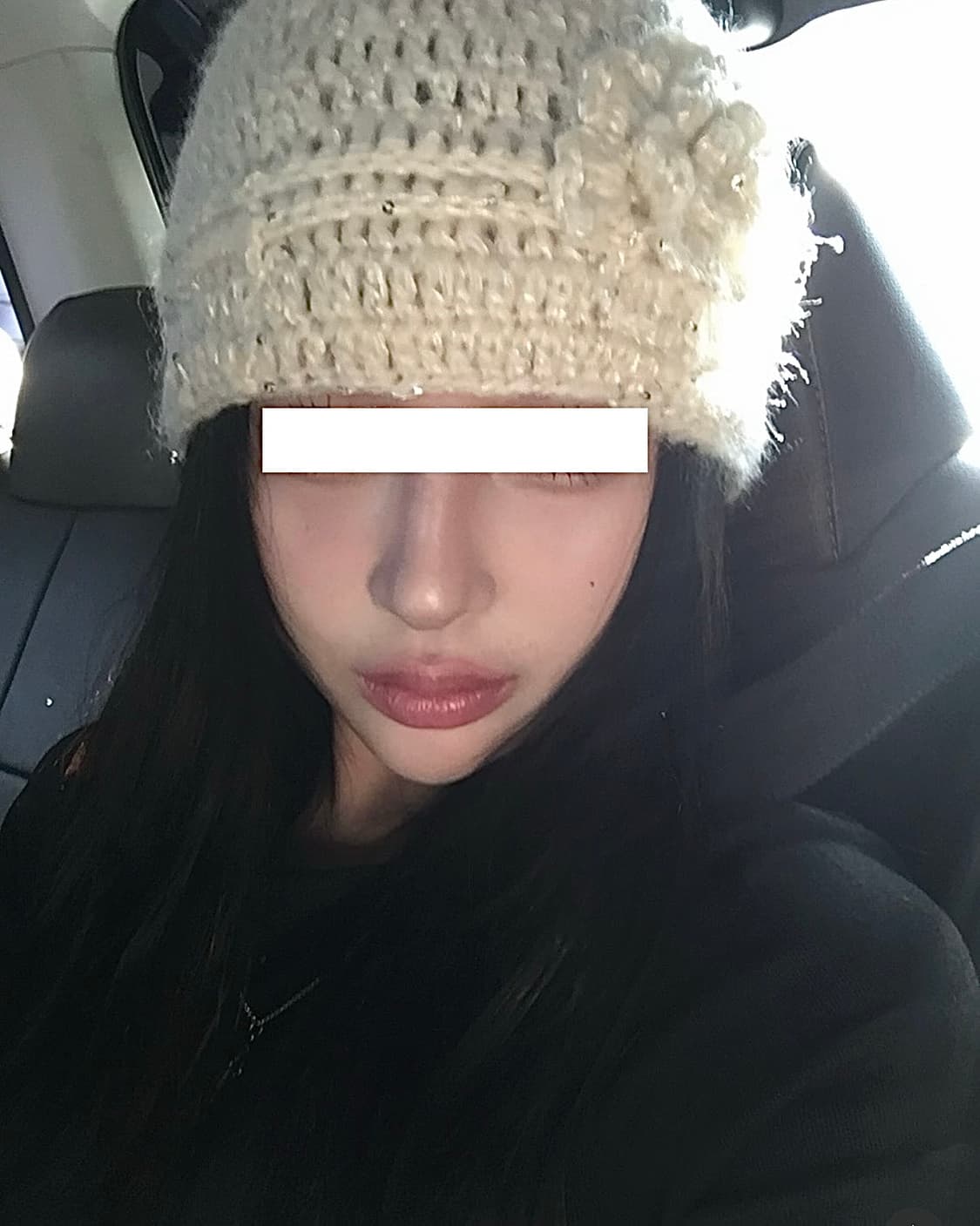 흰색 화이트 아이보리 실버 스팽글 플라워 꽃 뜨개질 비니 모자 빈티지 상품이미지2