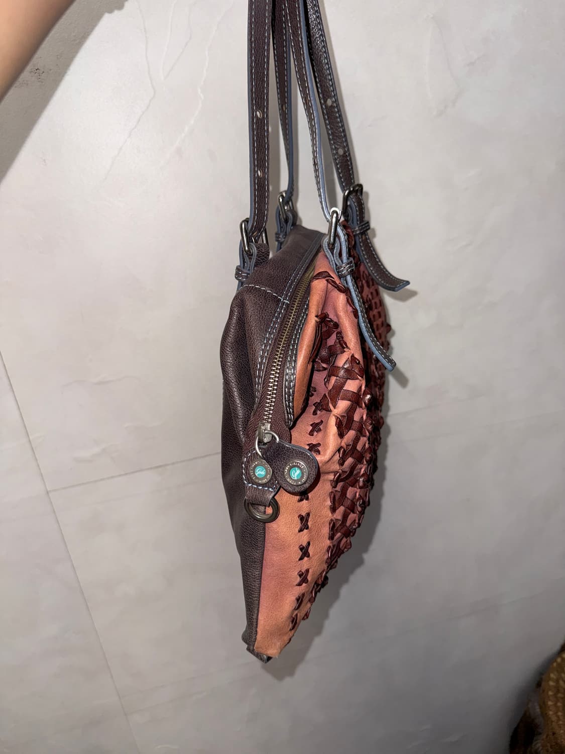 GABS pink brown stitch shoulder bag 상품이미지3