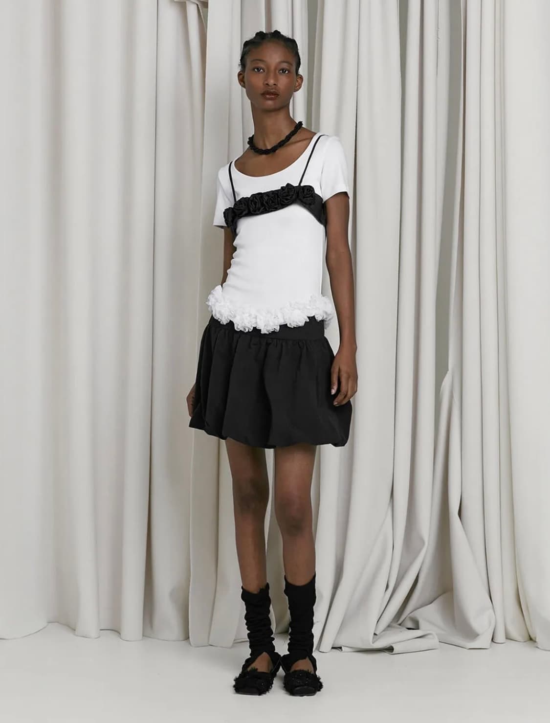 로우타이드 Flower Hem T [White] 상품이미지1