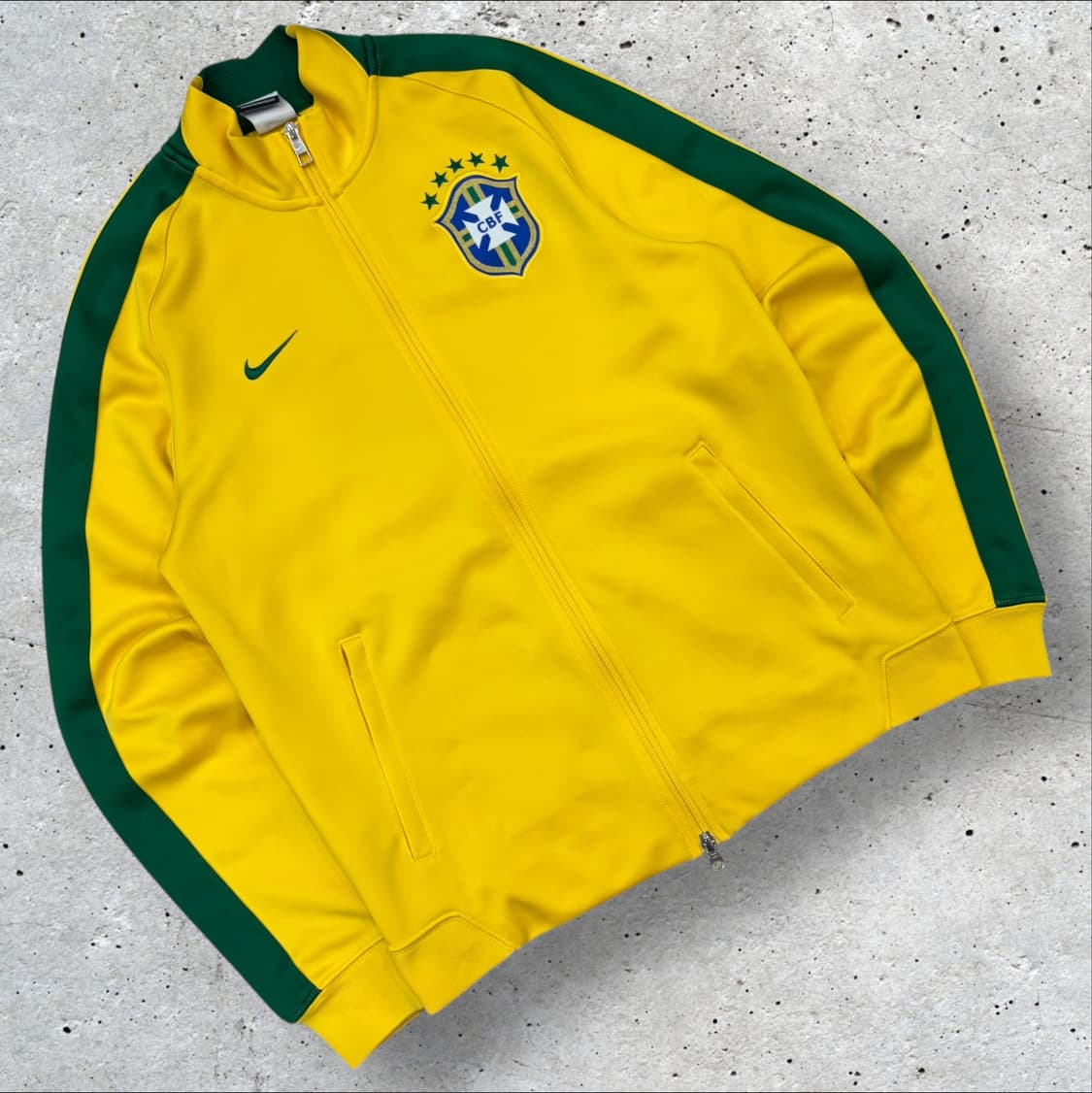 [L] 나이키 브라질 축구 국가대표 트랙탑 져지 집업 옐로우 D313 상품이미지1