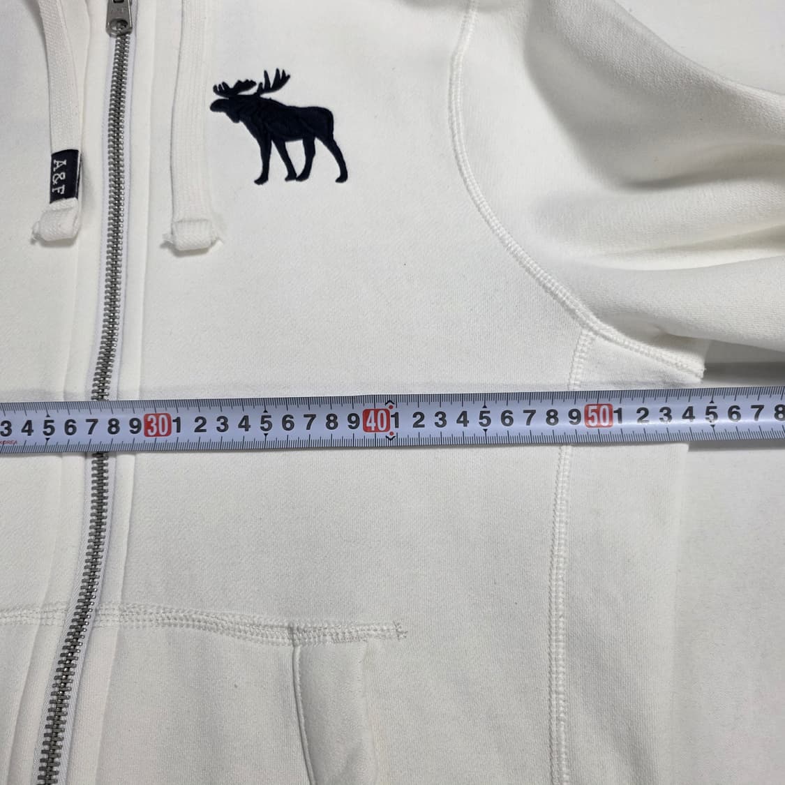 1799 아베크롬비앤피치 A&F 남성 머슬핏 후드집업 M 화이트 공용 상품이미지5