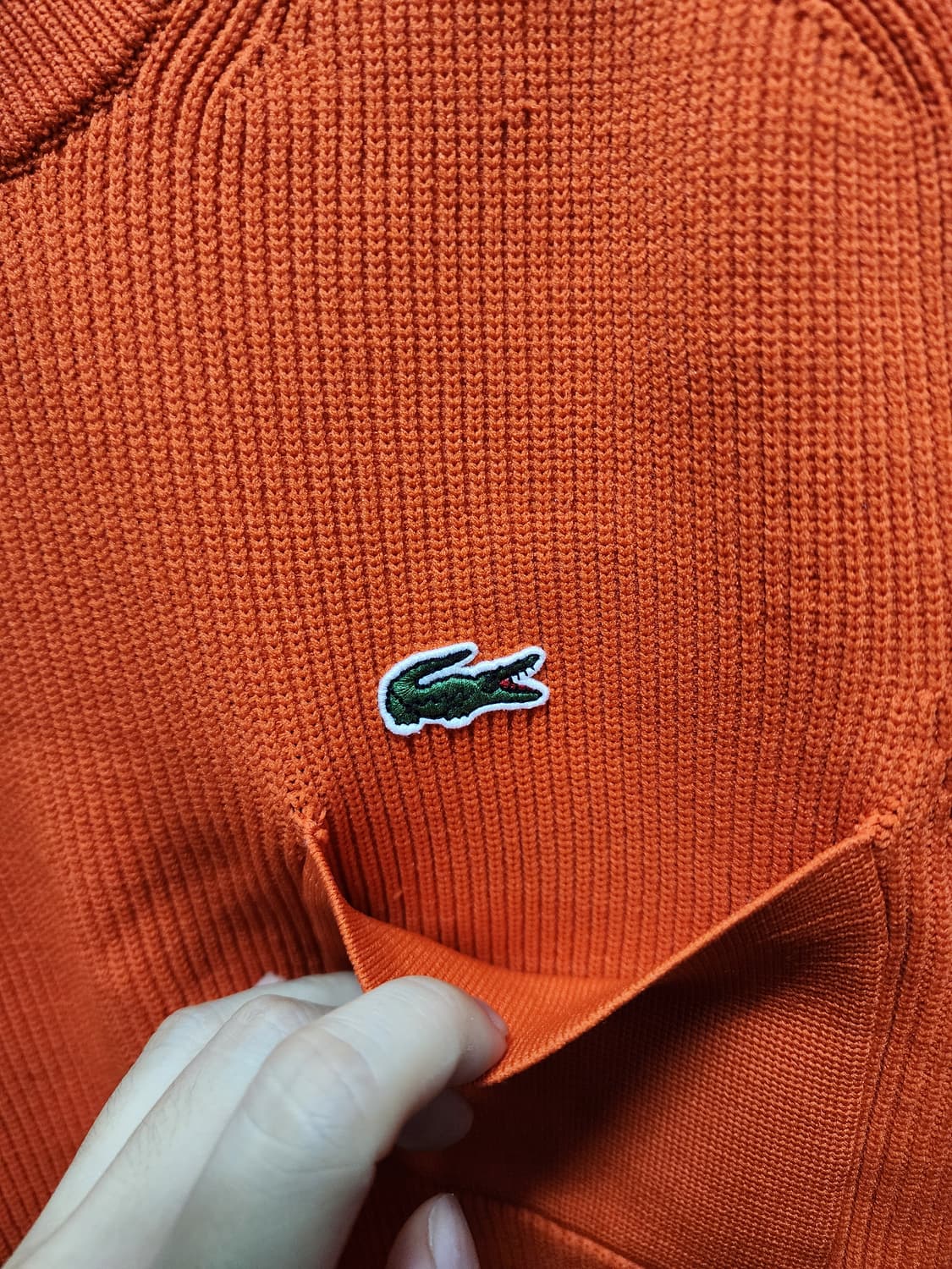 라코스테 오렌지색 포켓 니트 상품이미지3