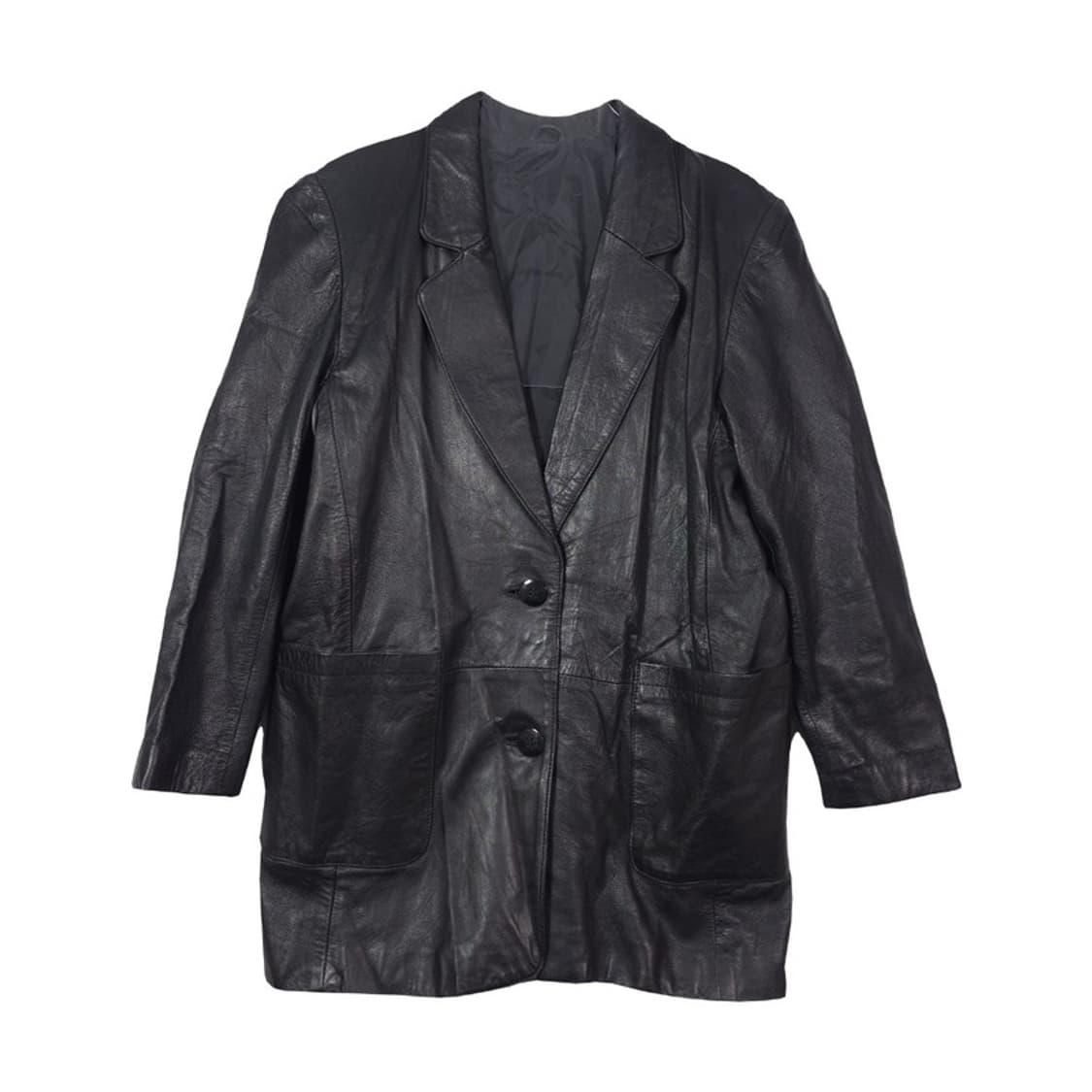 빈티지 천연 양가죽 2버튼 오버핏 레더 블레이저 66 상품이미지1