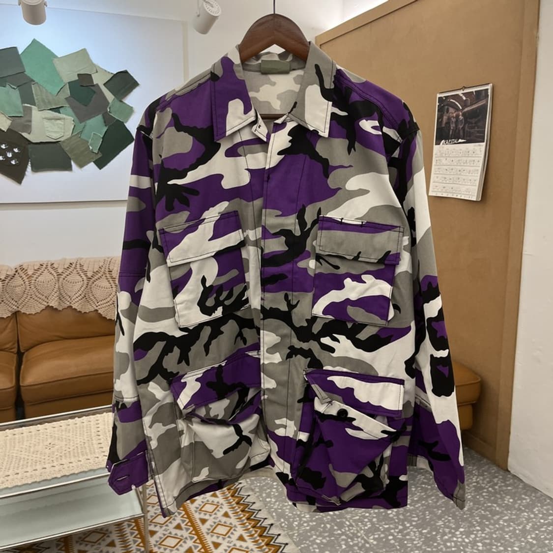 로스코 스트릿 밀리터리 BDU 퍼플 카모 워크 자켓 M C10668 상품이미지3