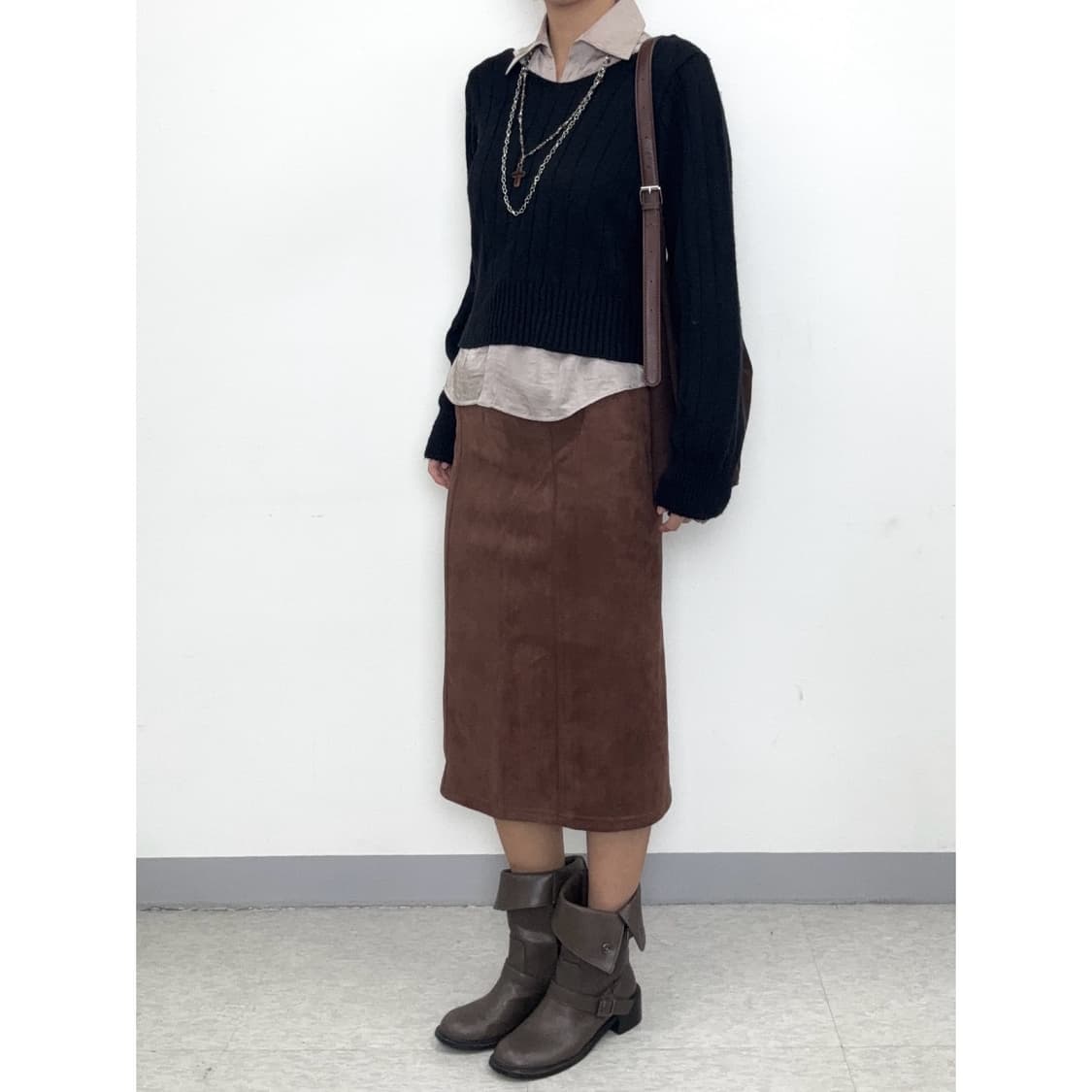 빈티지 벨벳 스커트 상품이미지2