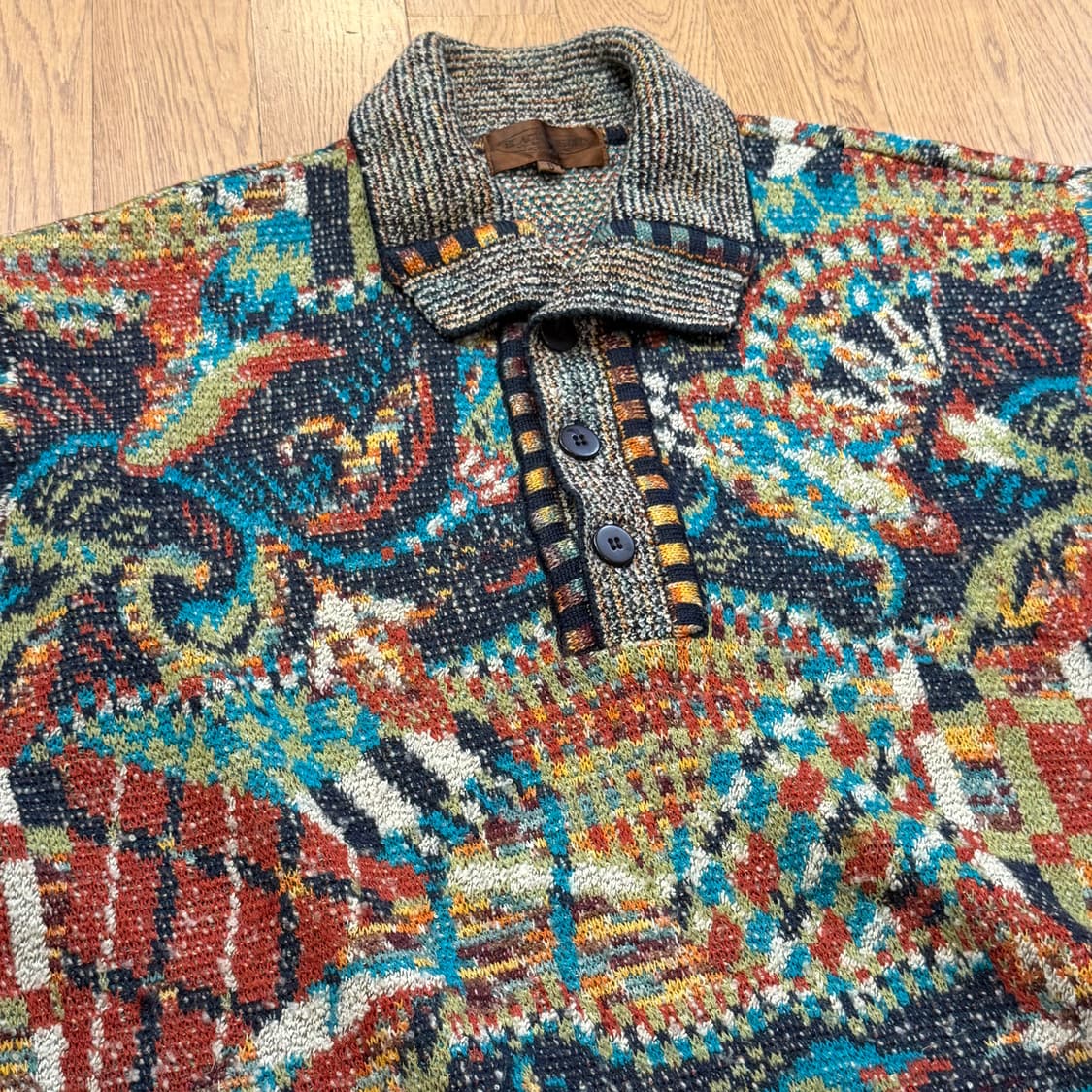 미쏘니 스포츠 에스닉 패턴 하프넥 니트 상품이미지2