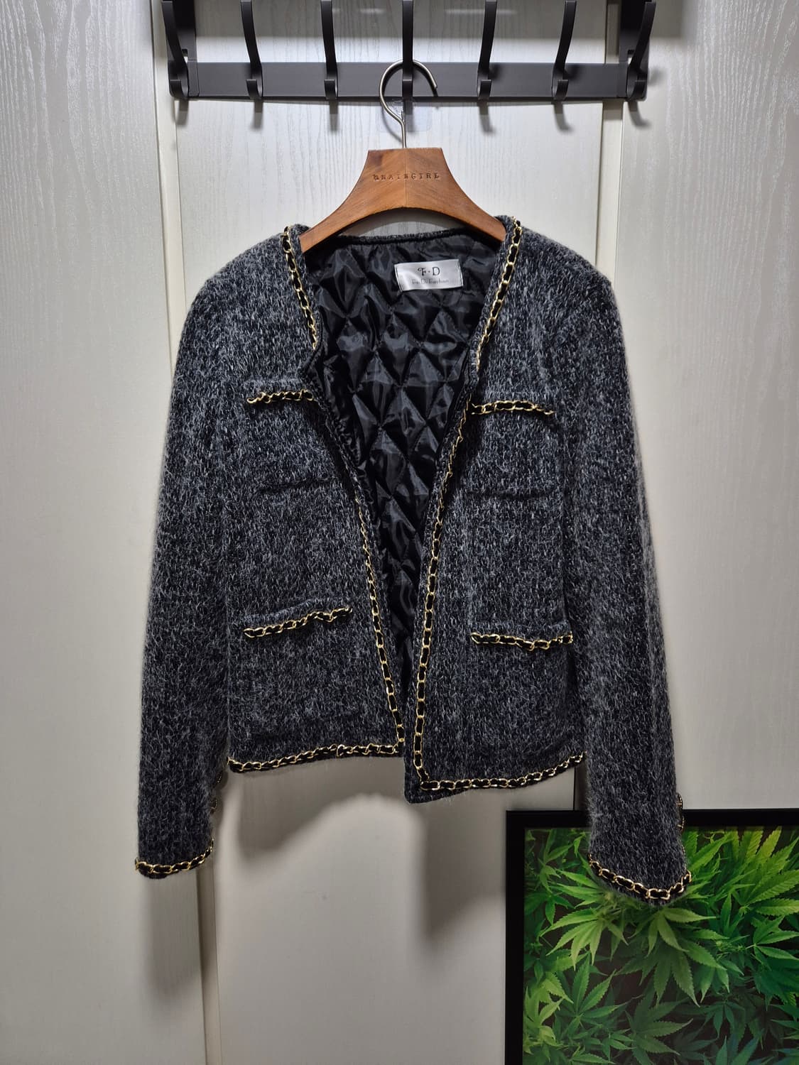 (세일)(새상품)누빔 트위드 셋업 자켓 스커트 상품이미지2