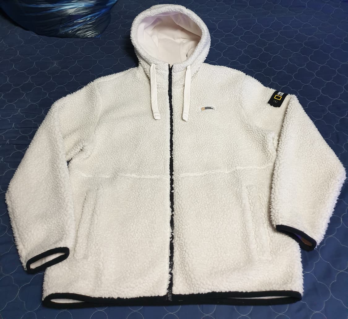 내셔널지오그래픽 코스토니 플리스 뽀글이 후드집업 점퍼 아이보리 (XL) 상품이미지1