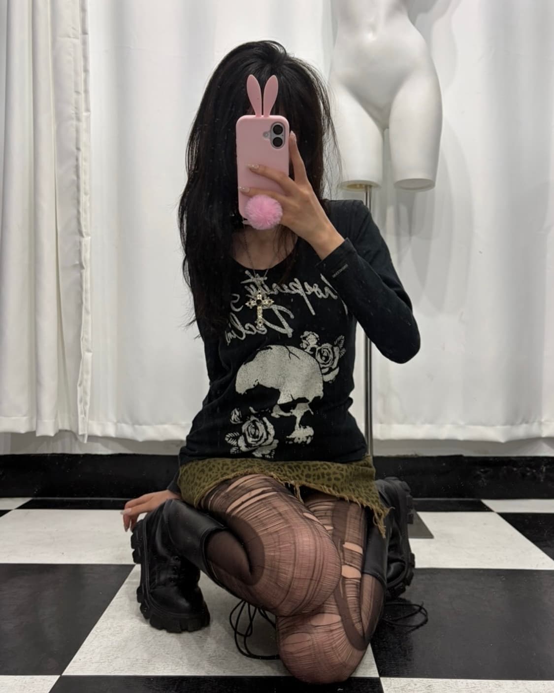 🎸블랙 스컬 프린팅 롱슬리브🎸 상품이미지3