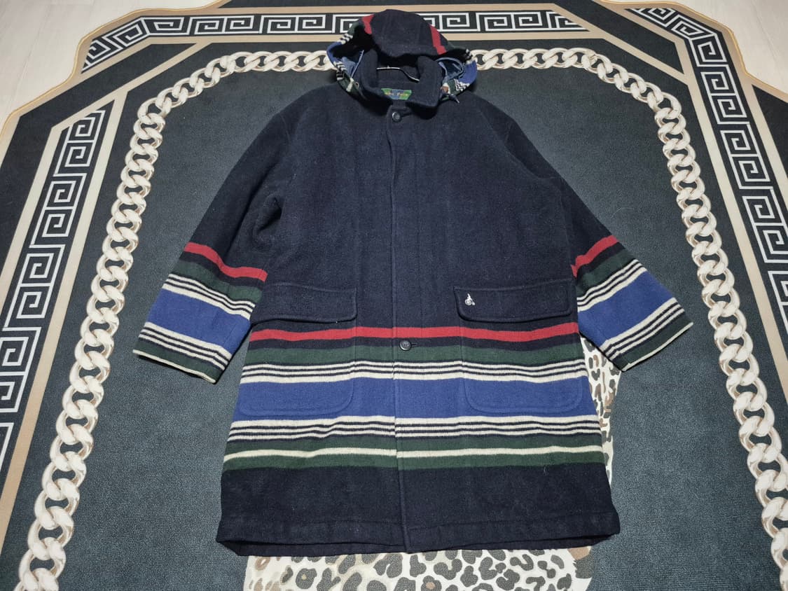 (희귀)90's Bean Pole 아즈텍 스트라이프 블랭킷 울 코트 L 상품이미지1