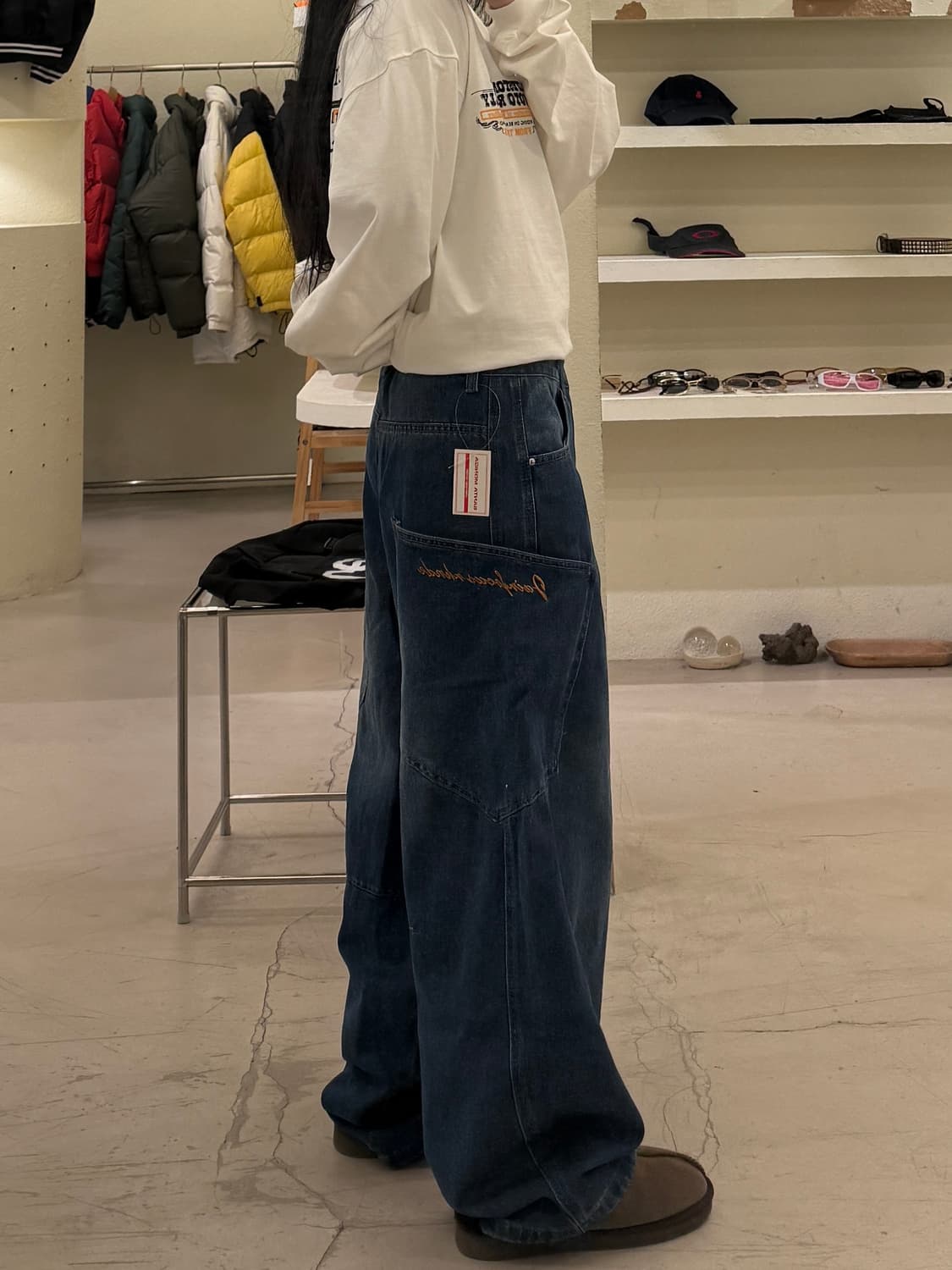 사이드 포켓 와이드 데님 팬츠 U845 상품이미지2