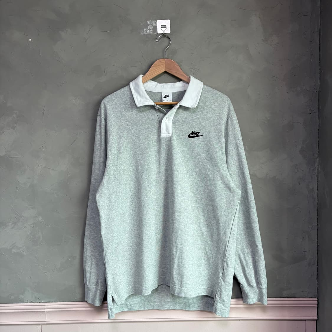 나이키 스우시 빅로고 럭비티 롱슬리브 그레이 상품이미지1