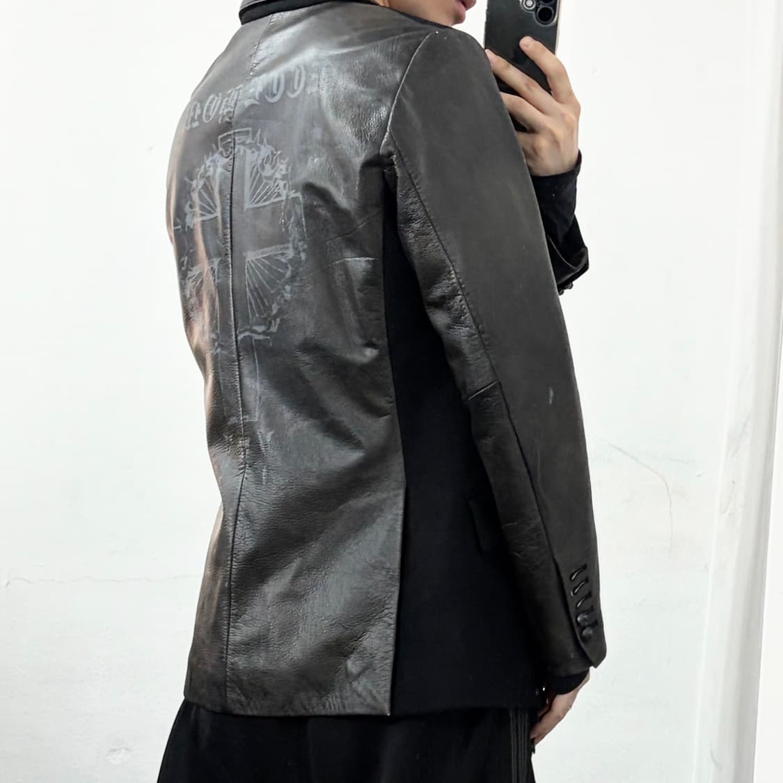 이사무 카타야마 백래쉬 울 카우하이드 블레이저 자켓 상품이미지3