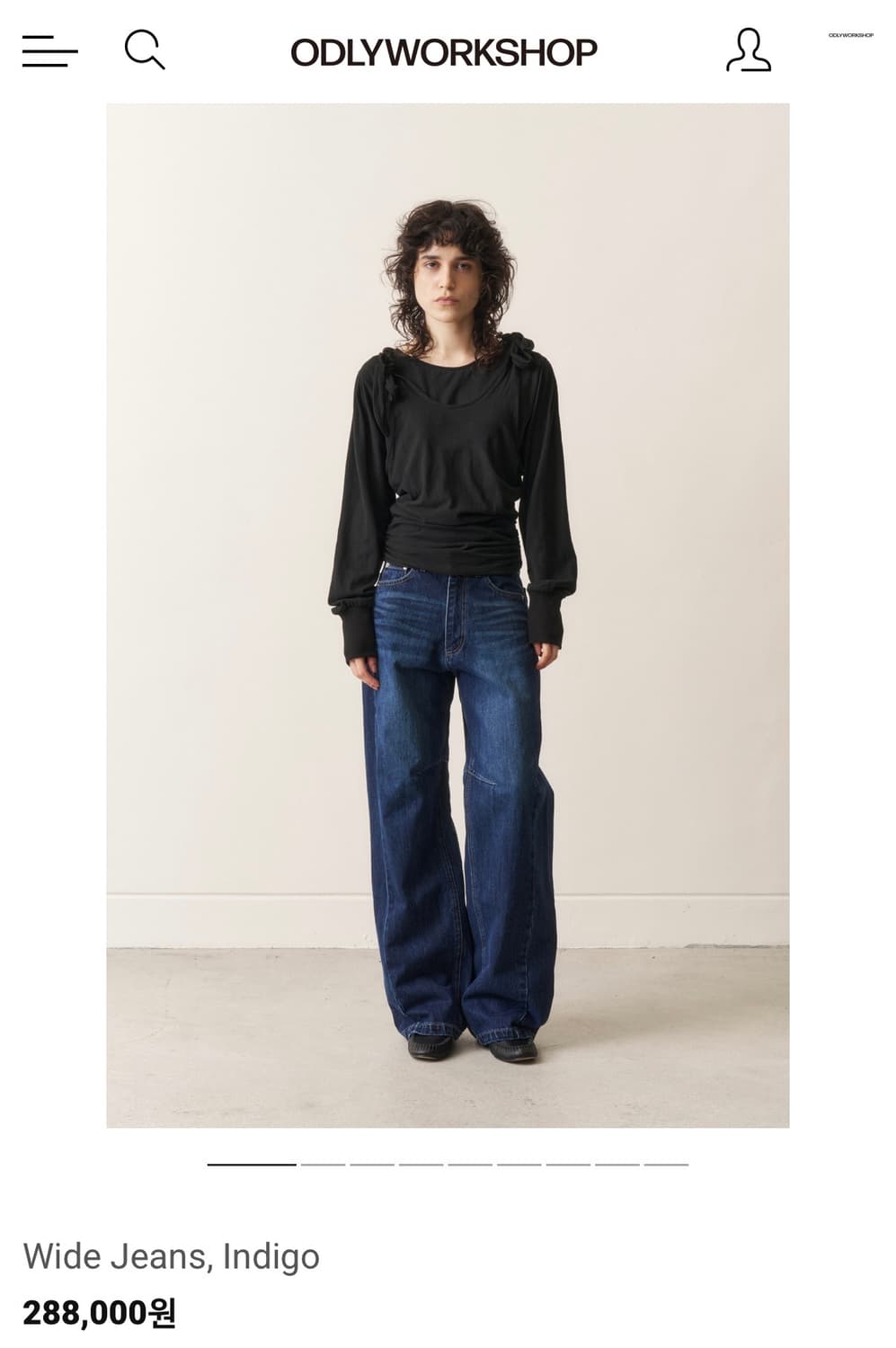 오들리워크샵 Wide Jeans, Indigo 상품이미지1