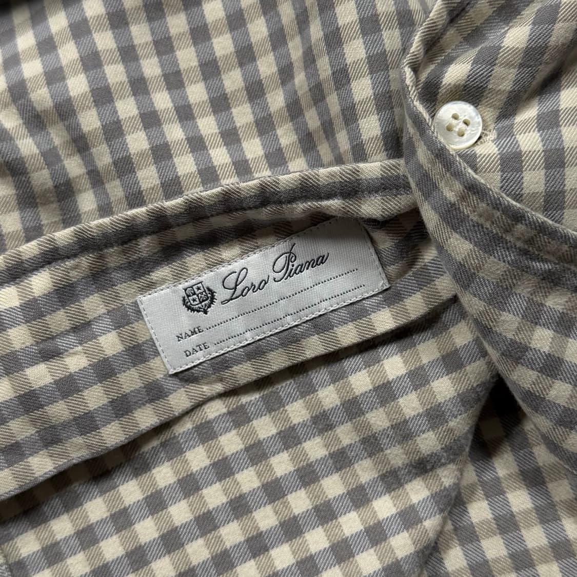 Loro Piana 로로 피아나 오픈 카라넥 체크 셔츠 상품이미지5