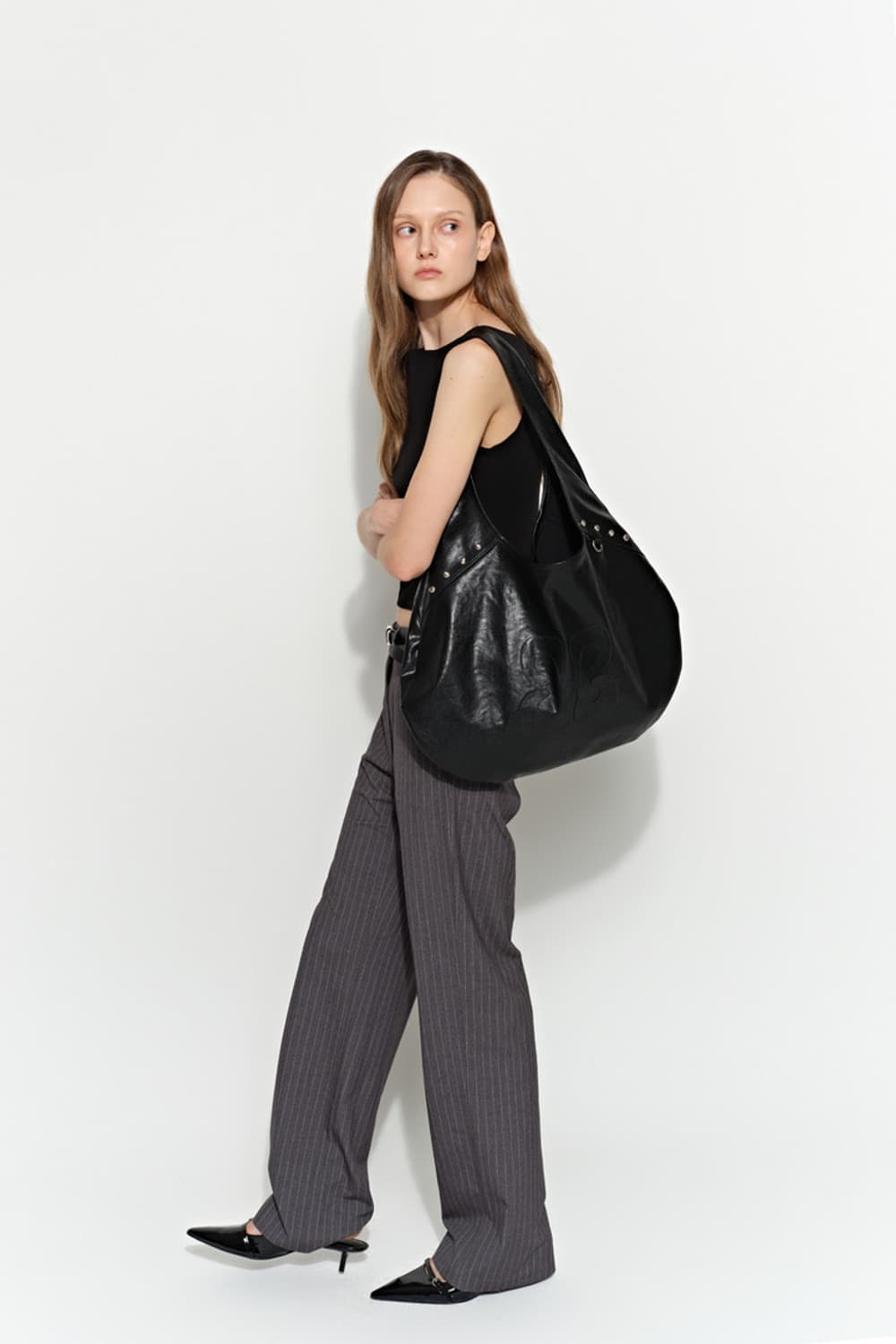 Brighten coffee bag - black 브라이튼 숄더백 블랙  상품이미지2