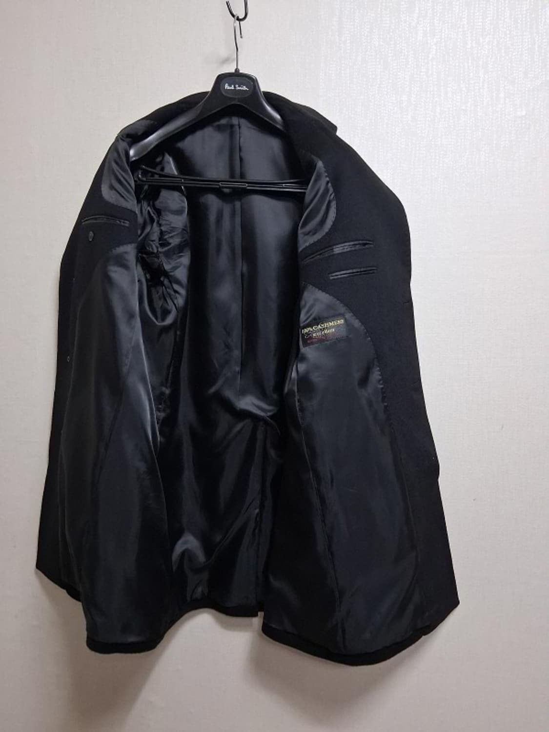 일본빈티지 남성 블랙 퓨어캐시미어코트 표기LL 상품이미지3