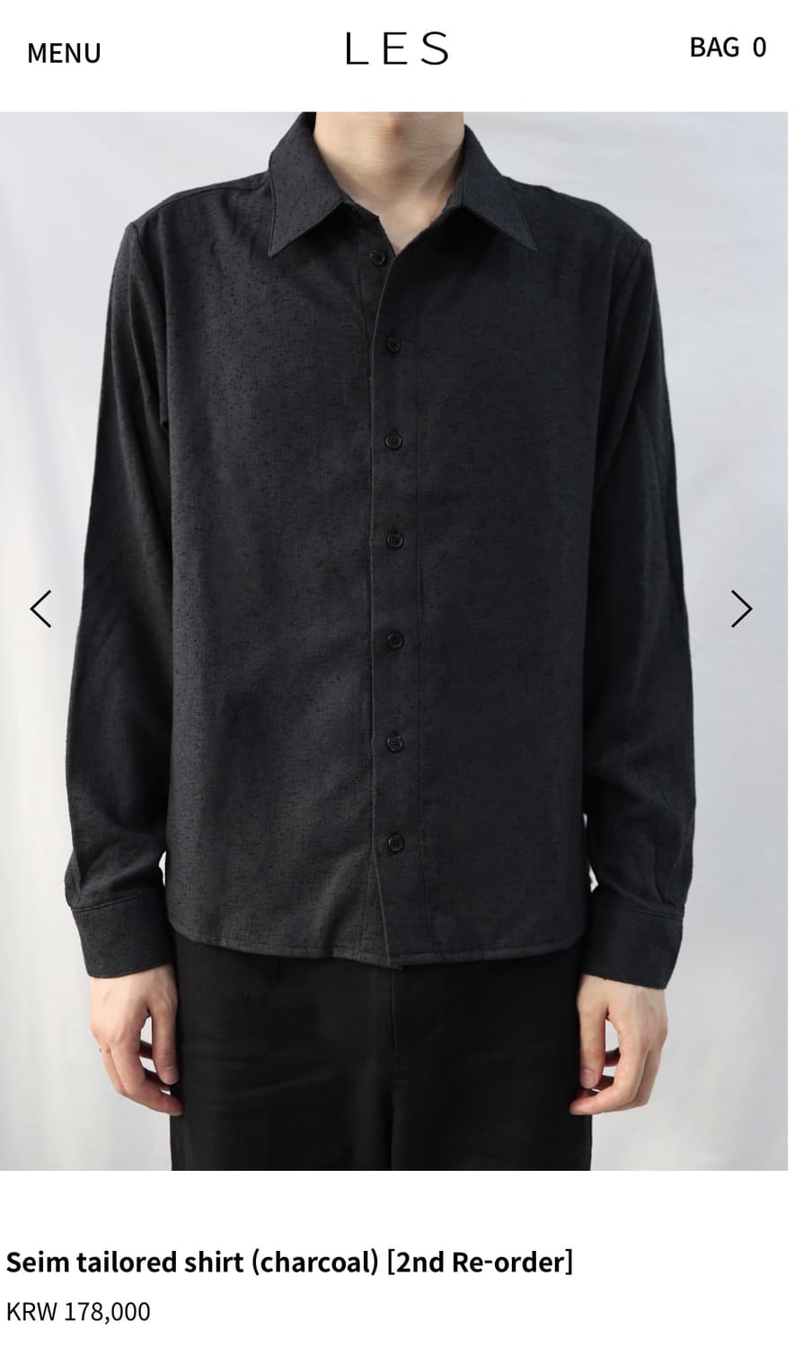 LES Seim tailored shirt (charcoal) 2 상품이미지1