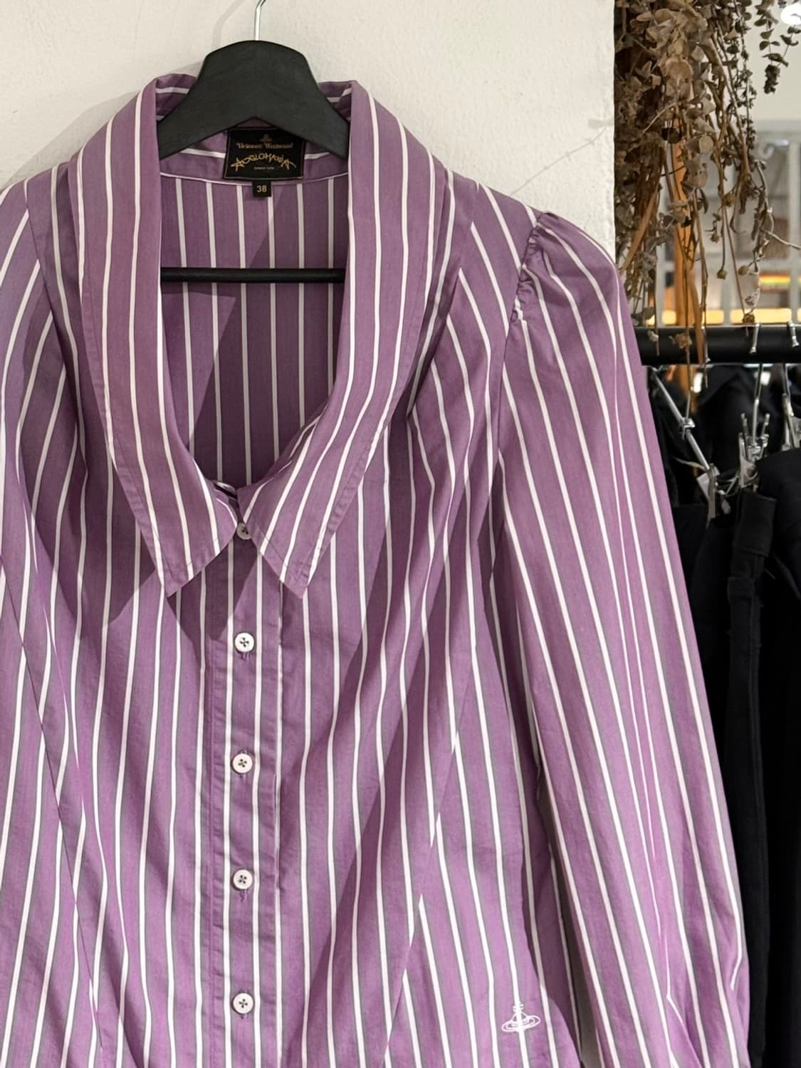 비비안웨스트우드 퍼플 스트라이프 카라 셔츠 상품이미지3