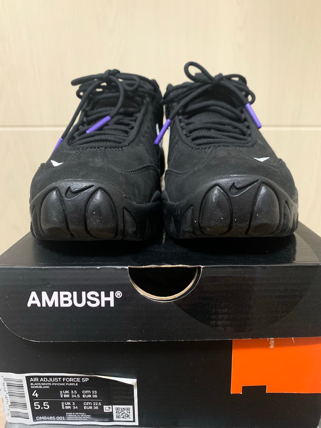 나이키 x 앰부쉬 에어 어저스트 포스 SP 블랙 앤 싸이킥 퍼플 상품이미지2