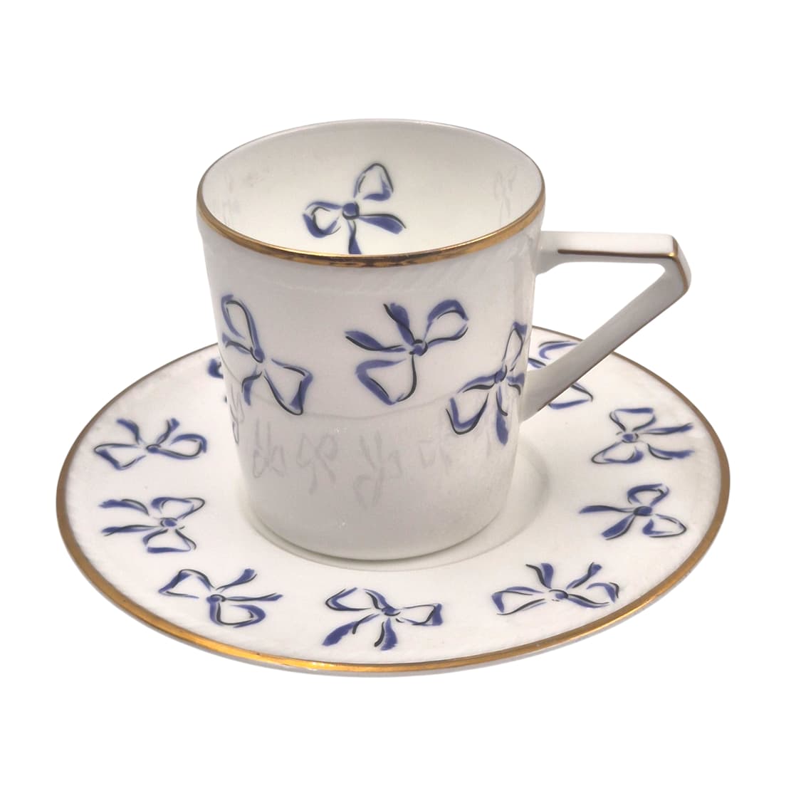 90s 입생로랑 블루 리본 찻잔&접시 1세트 상품이미지3