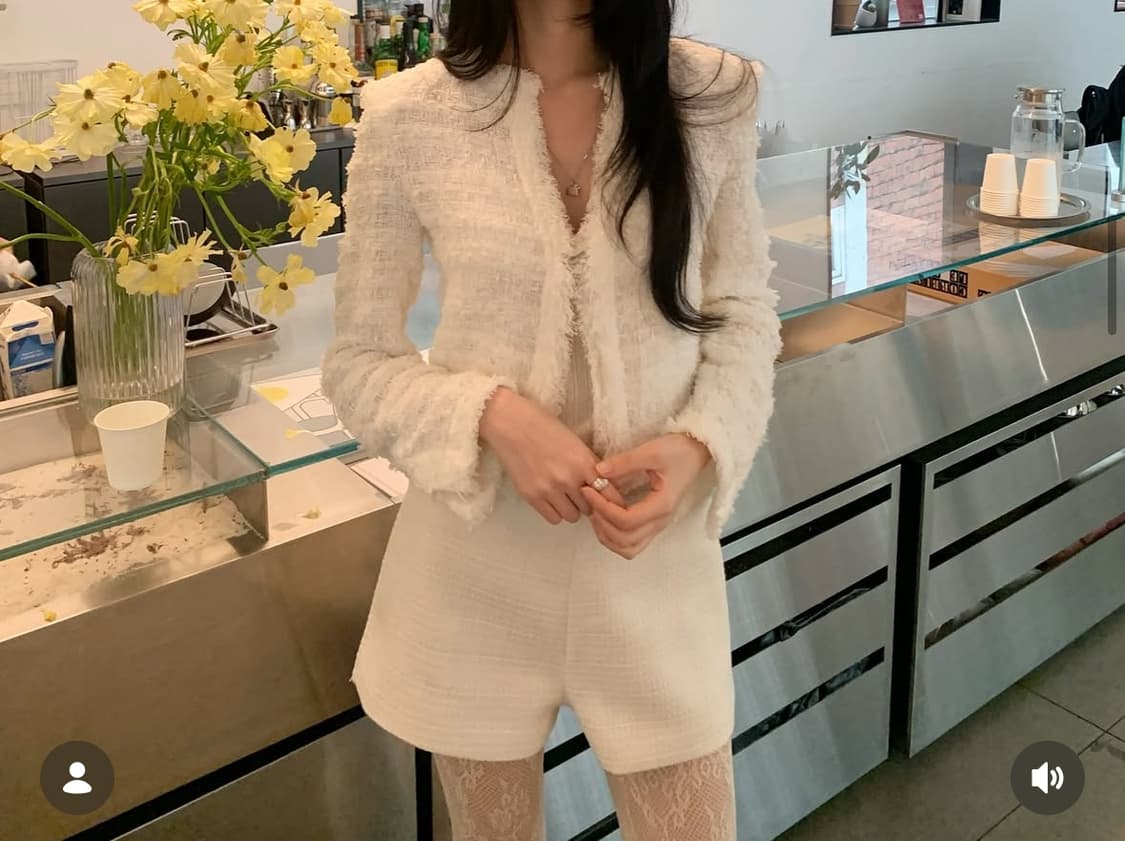 이로 2025 S/S 모아나 트위드 자켓 - 화이트36 상품이미지6