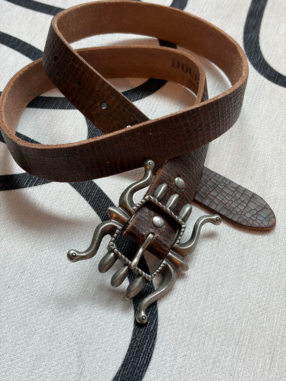 RRL / 더블알엘 스파이더 버클 크랙 버팔로 소가죽 벨트 상품이미지3