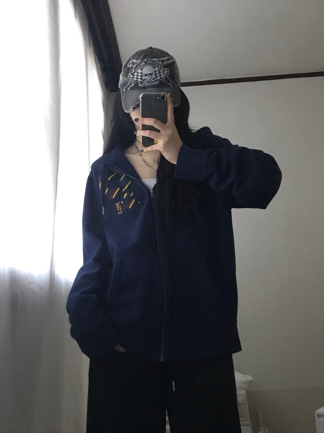 폴로 네이비 오버핏 후드집업 상품이미지6