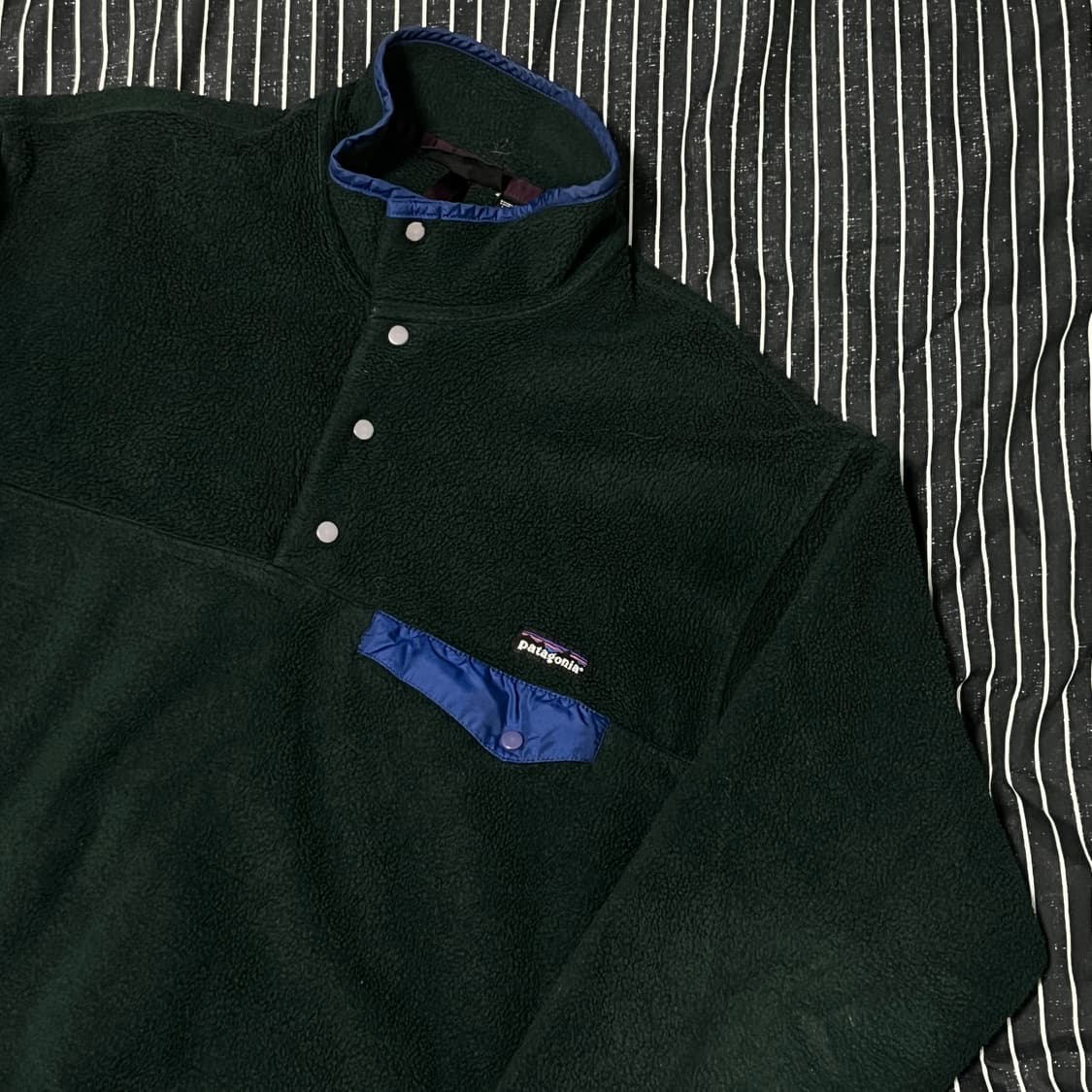 90s 파타고니아 신칠라 후리스 다크그린 L 눈산없는 상품이미지3