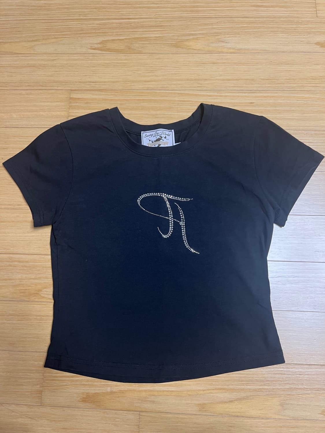 쓰리타임즈 쓰탐 쥬얼티 jewel tee 블랙 S 상품이미지4