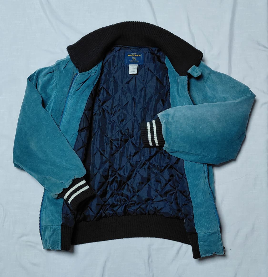 [M] 90s Woolrich x 골드윈 재팬 코듀로이 퀼팅 블루종 상품이미지5