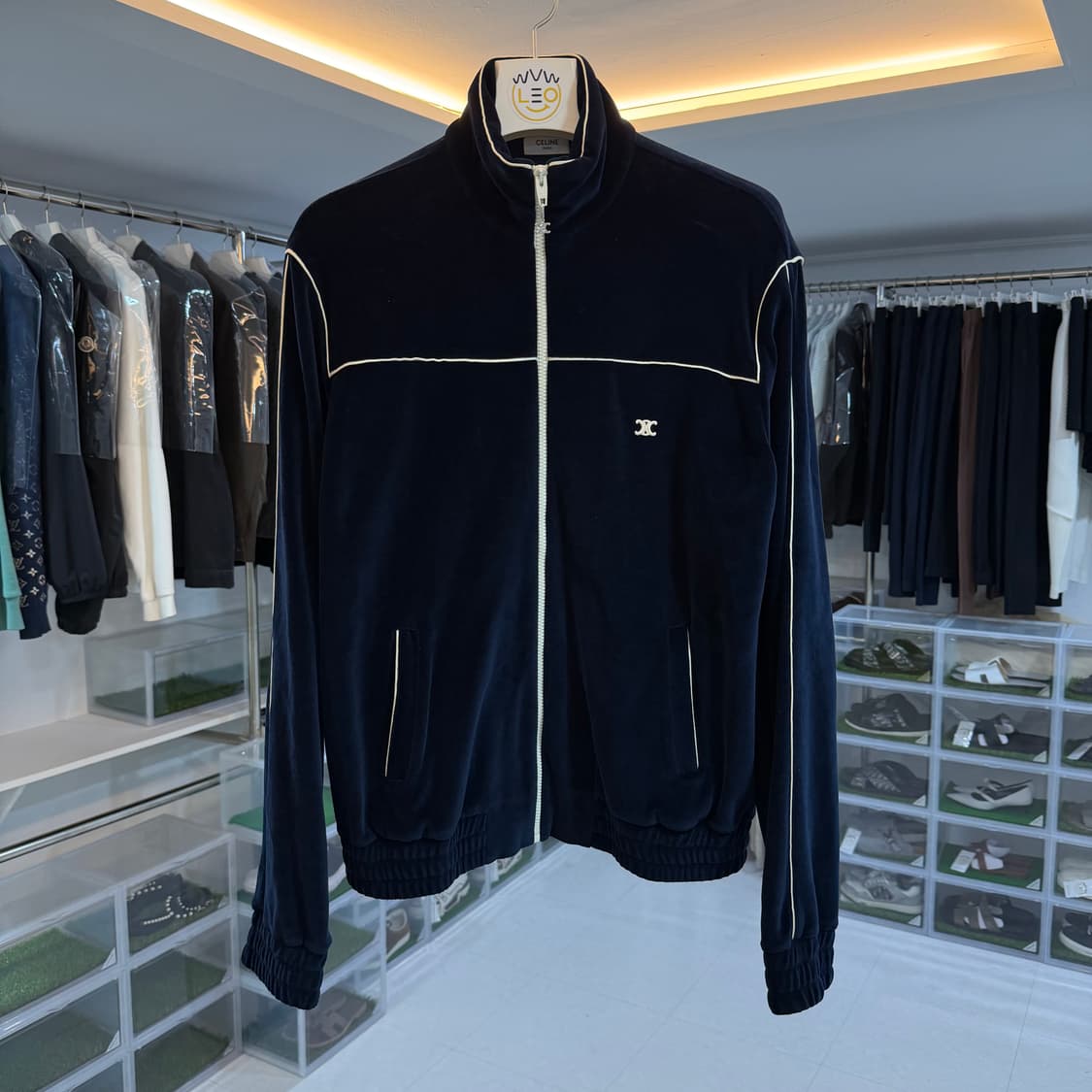 [리오브] 셀린느 트리오페 벨루어 트랙 벨벳 집업 상품이미지1