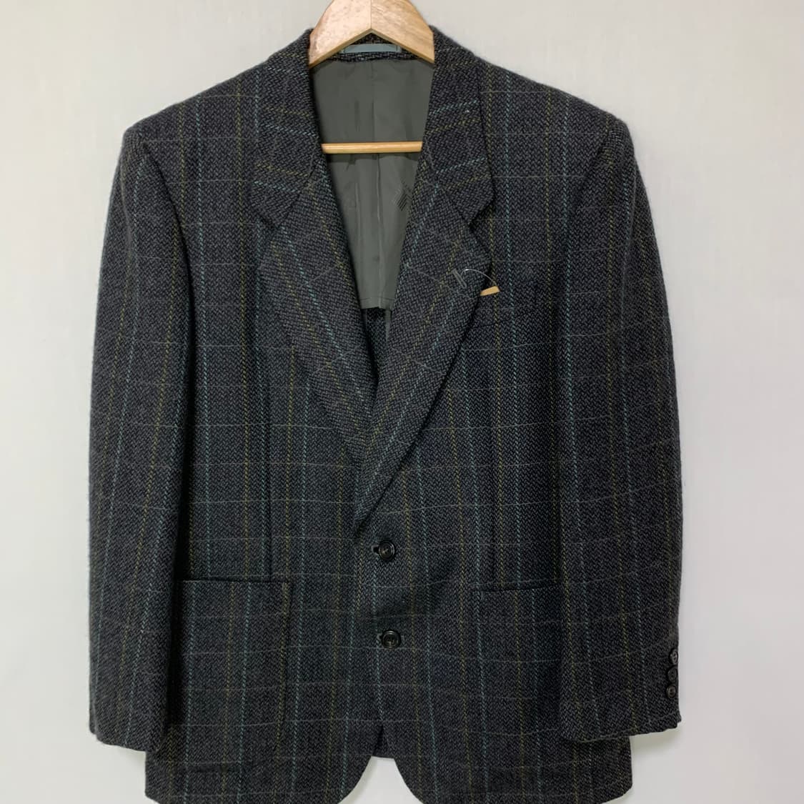 랑방 빈티지 체크 울 블레이저 남성 자켓 M-L 상품이미지2