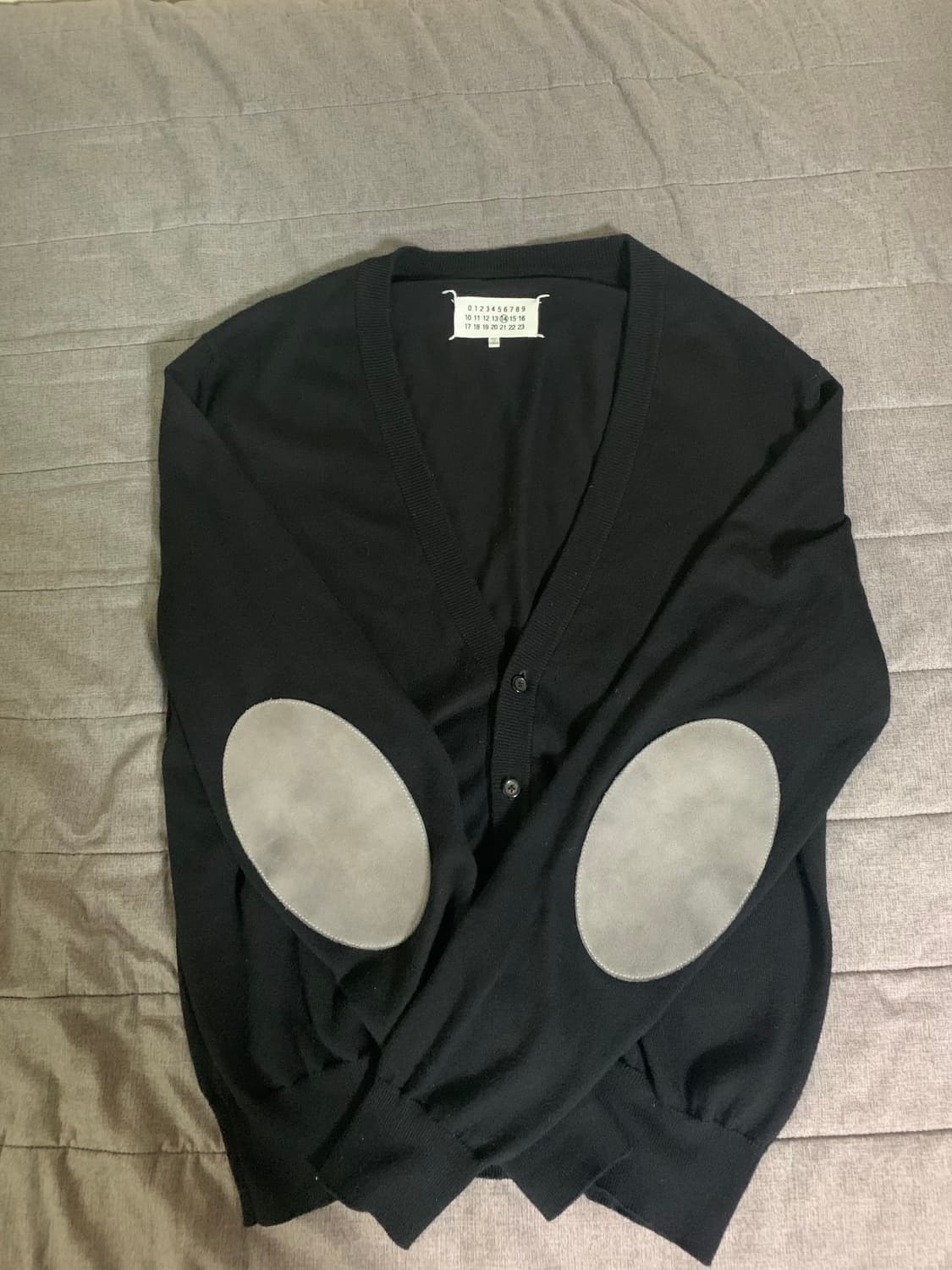 S)마르지엘라 엘보우 패치 가디건 블랙 상품이미지1