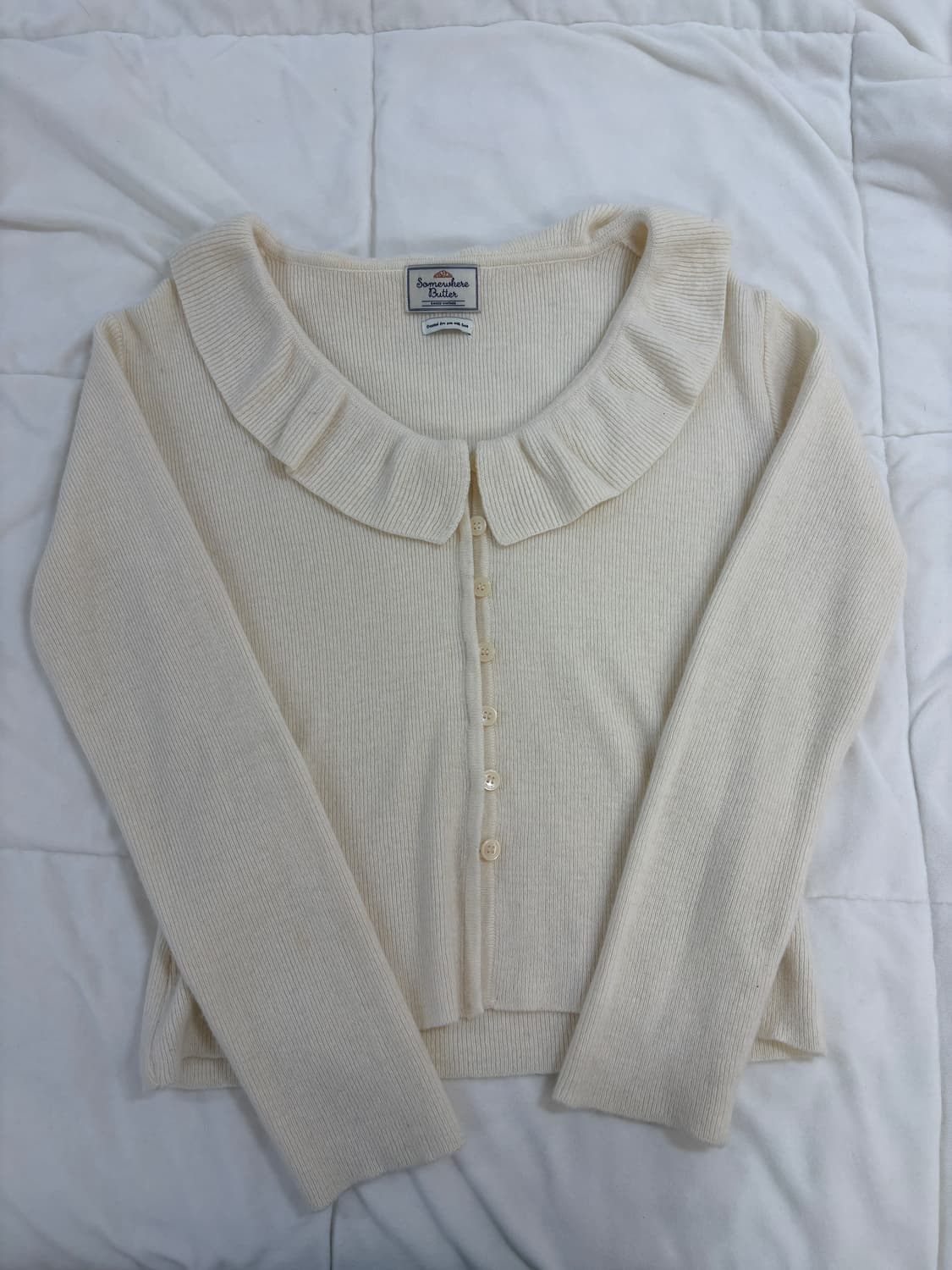 썸웨어버터 러플 리본 캐시미어 가디건 상품이미지3